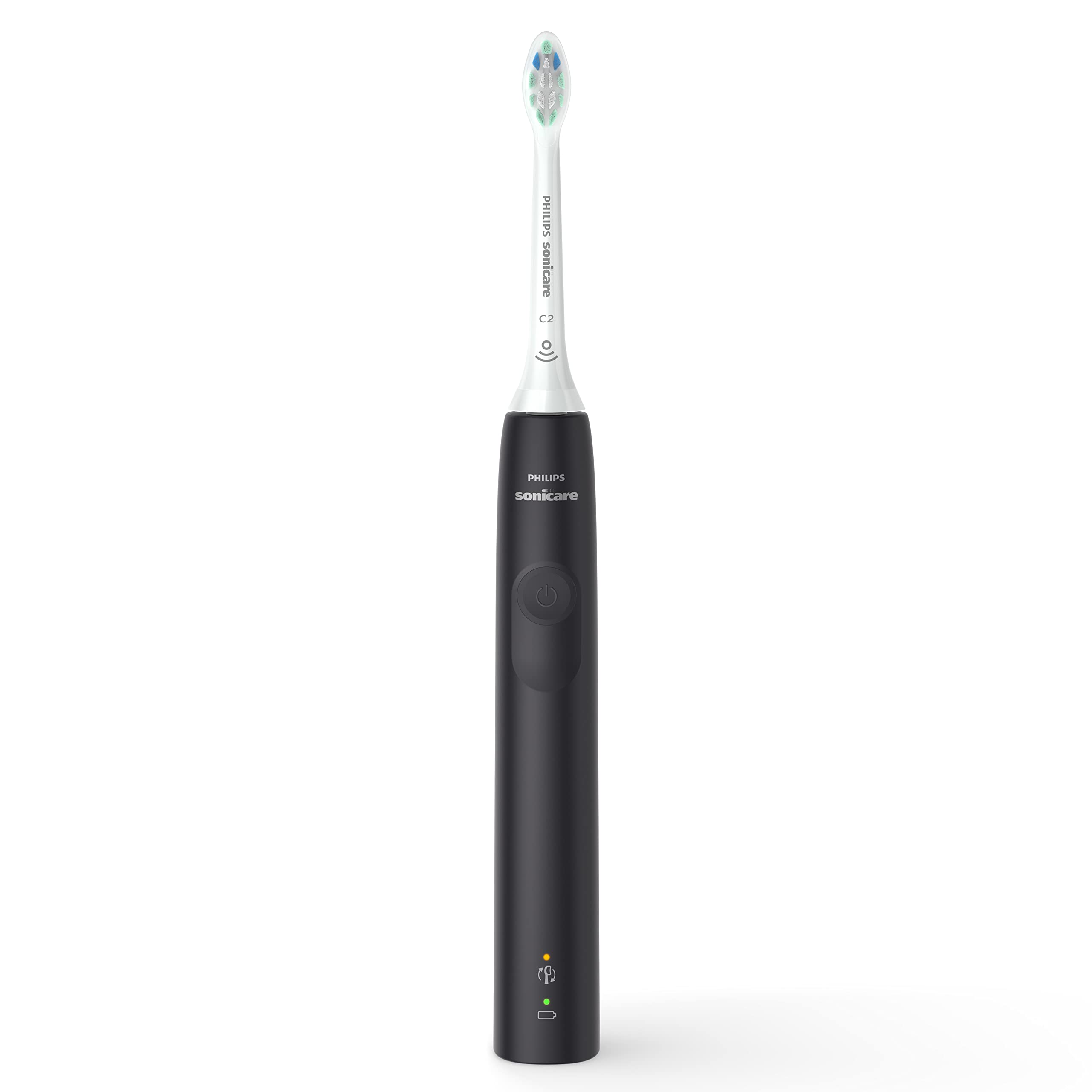 Philips Sonicare 4100 Rechargeable Electric Toothbrush with Pressure Sensor - HX3681/24 Black | Professional Teeth Cleaning for Whitening & Gum Care | Perfect for Travel & Daily Oral Hygiene