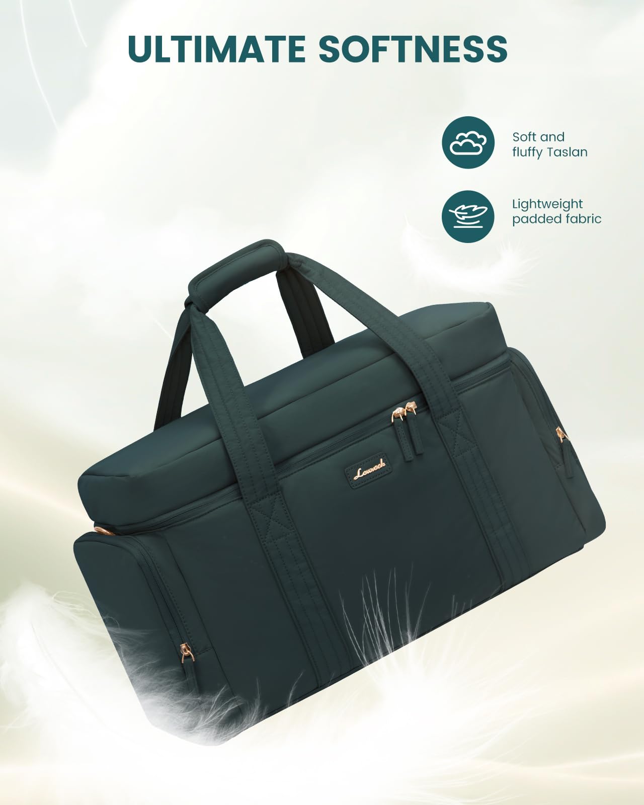 LOVEVOOK Women's Travel Duffle Bag - 3-Piece Puffer Weekender Set with Toiletry Bag & Wet Pocket | Carry-On Airplane Bag, Overnight Bag, Hospital Delivery Bag, Yoga Gym Bag | Perfect for Travel, Workouts & Maternity (Cyan)