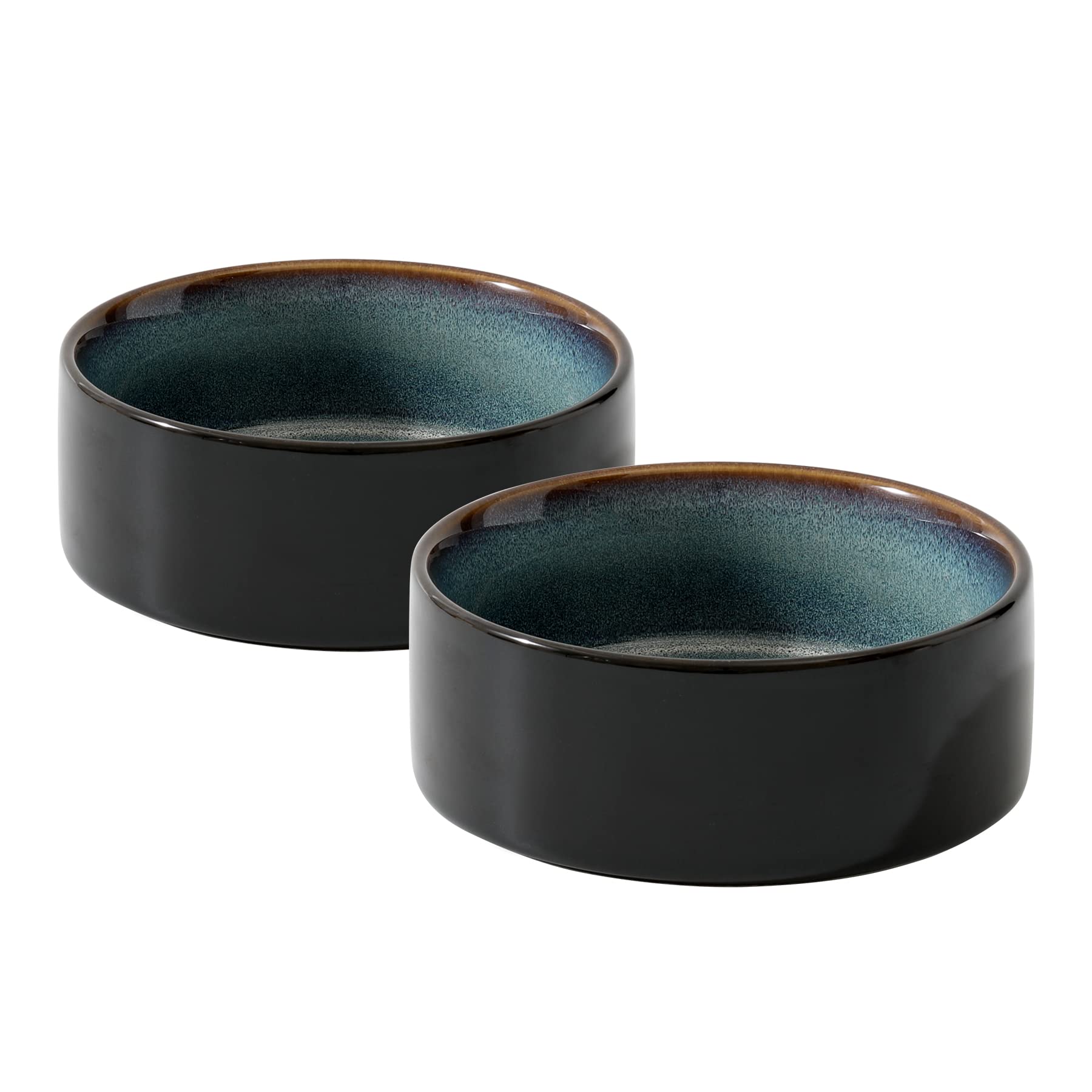 Ceramic Cat Bowls Set - 2pcs Starry Sky Pet Dishes for Food & Water - Perfect for Home & Travel