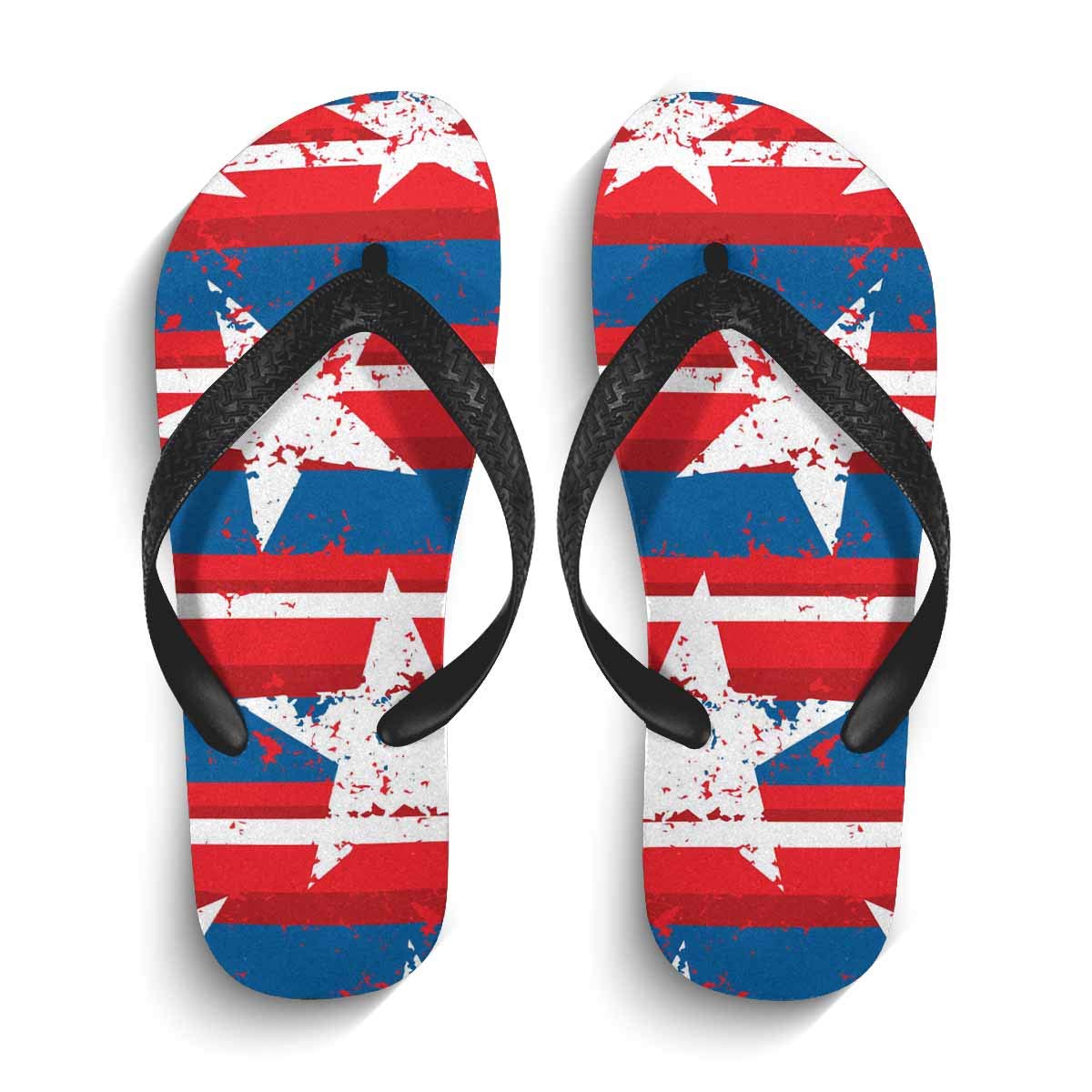 INTERESTPRINT Men's Non-Slip Flip Flops - Comfortable Dachshund Print Beach Sandals with Floral Design for Summer, Pool, and Outdoor Activities