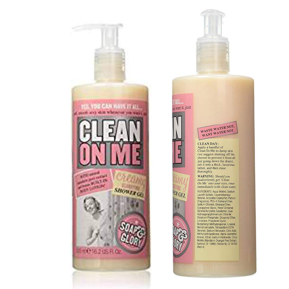 Soap and Glory Body Flake Away Exfoliating Scrub with Face Soap & Clarity 3-in-1 Cleanser + Clean On Me Clarifying Shower Gel Set - Skincare Bundle for Smooth Skin & Deep Cleansing | Perfect for Spa Day, Dry Skin Treatment & Daily Shower Routine