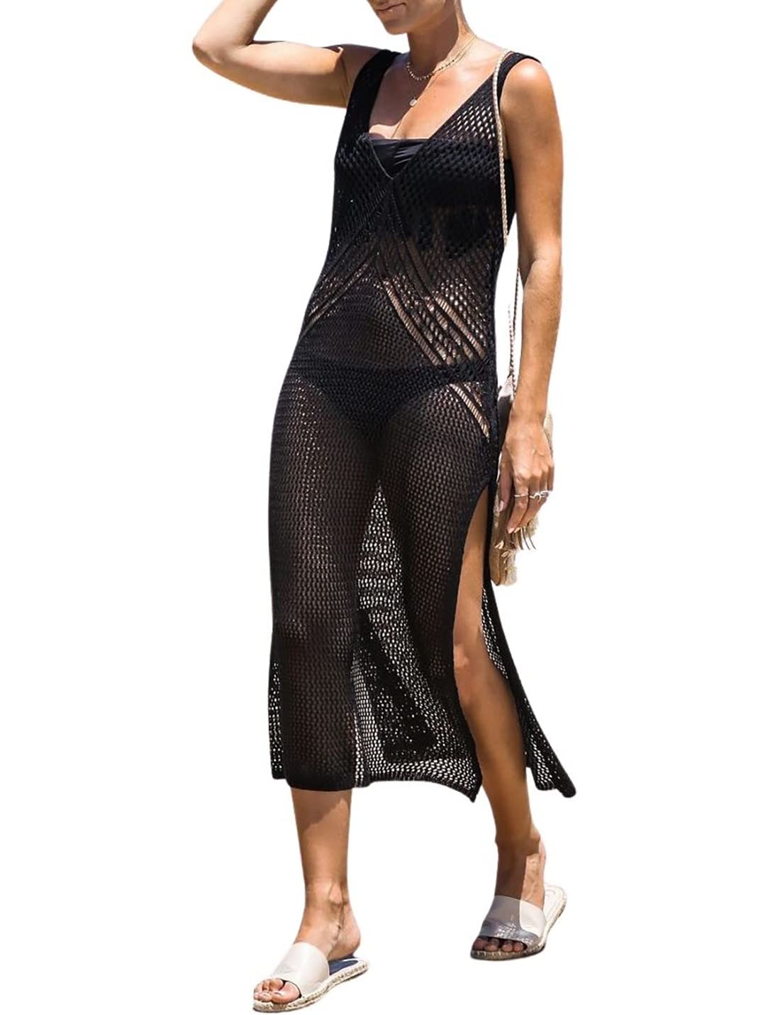 AILUNSNIKA Women's Crochet Hollow Beach Cover Up Dress - Lightweight Tunic Bikini Swimwear for Summer | Perfect for Pool, Beach, and Vacation Outfits