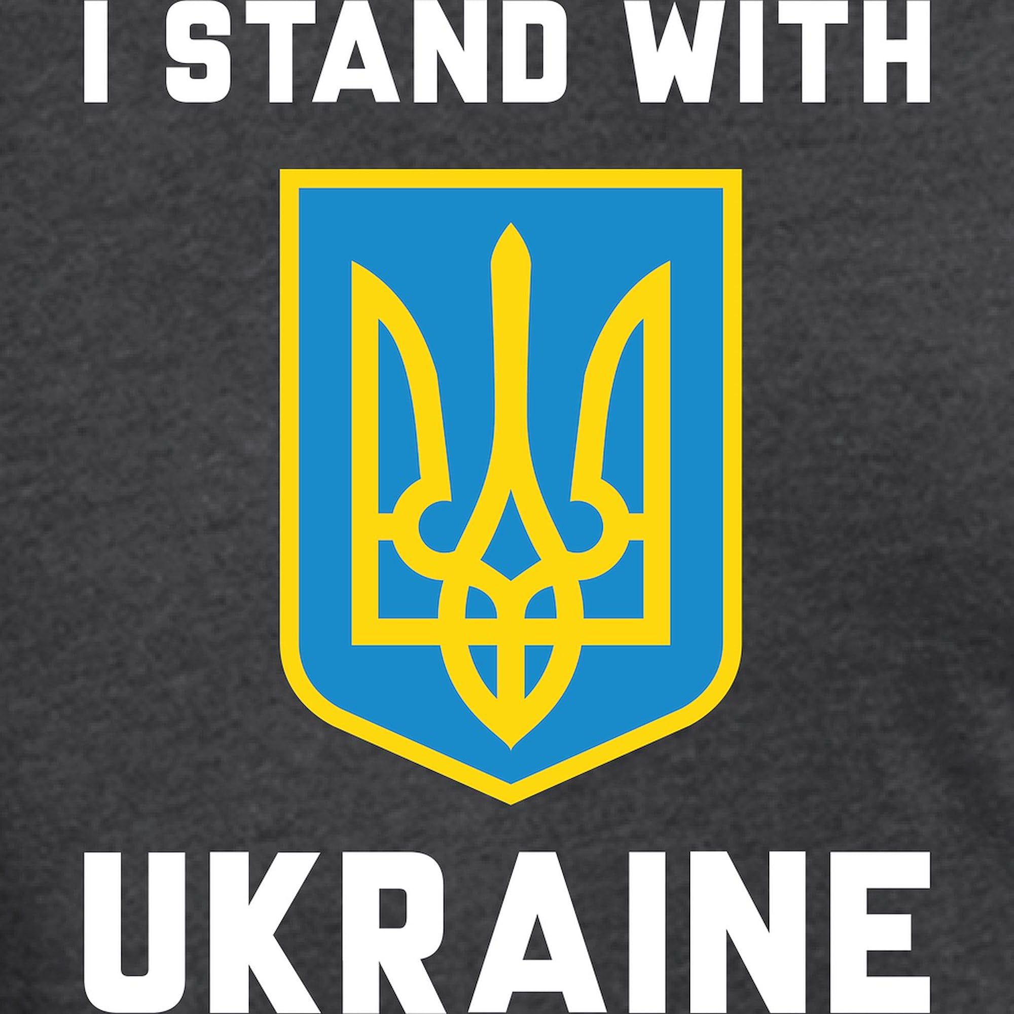 I Stand With Ukraine Men's Hooded Shirt - Comfortable Pullover Hoodie for Men - Show Support with Stylish Casual Wear for Everyday & Protest Events