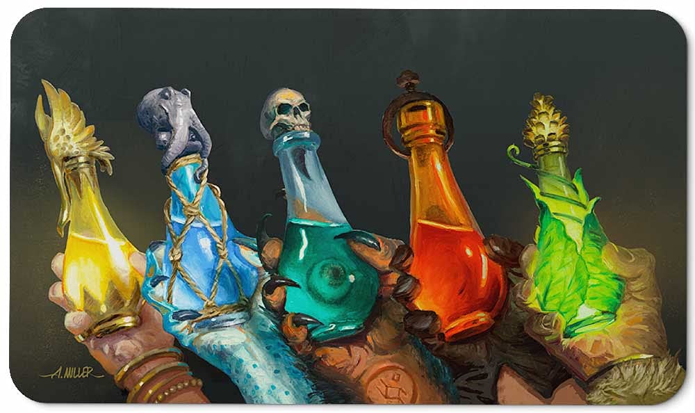 Paramint Mana Potions Stitched MTG Playmat by Aaron Miller - Magic The Gathering Playmat for MTG, YuGiOh, Pokemon TCG Games - Premium Original Playmat Art & Accessories - Perfect for Game Nights, Tournaments & Collectors