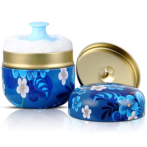 Premium Body Powder Case with Soft Powder Puff - Portable Talcum Powder Container & Tea Canister for Baby and Adult Use - Floral Design (Colorful Flower) - Perfect for Travel, Gym, and Home Care Routines