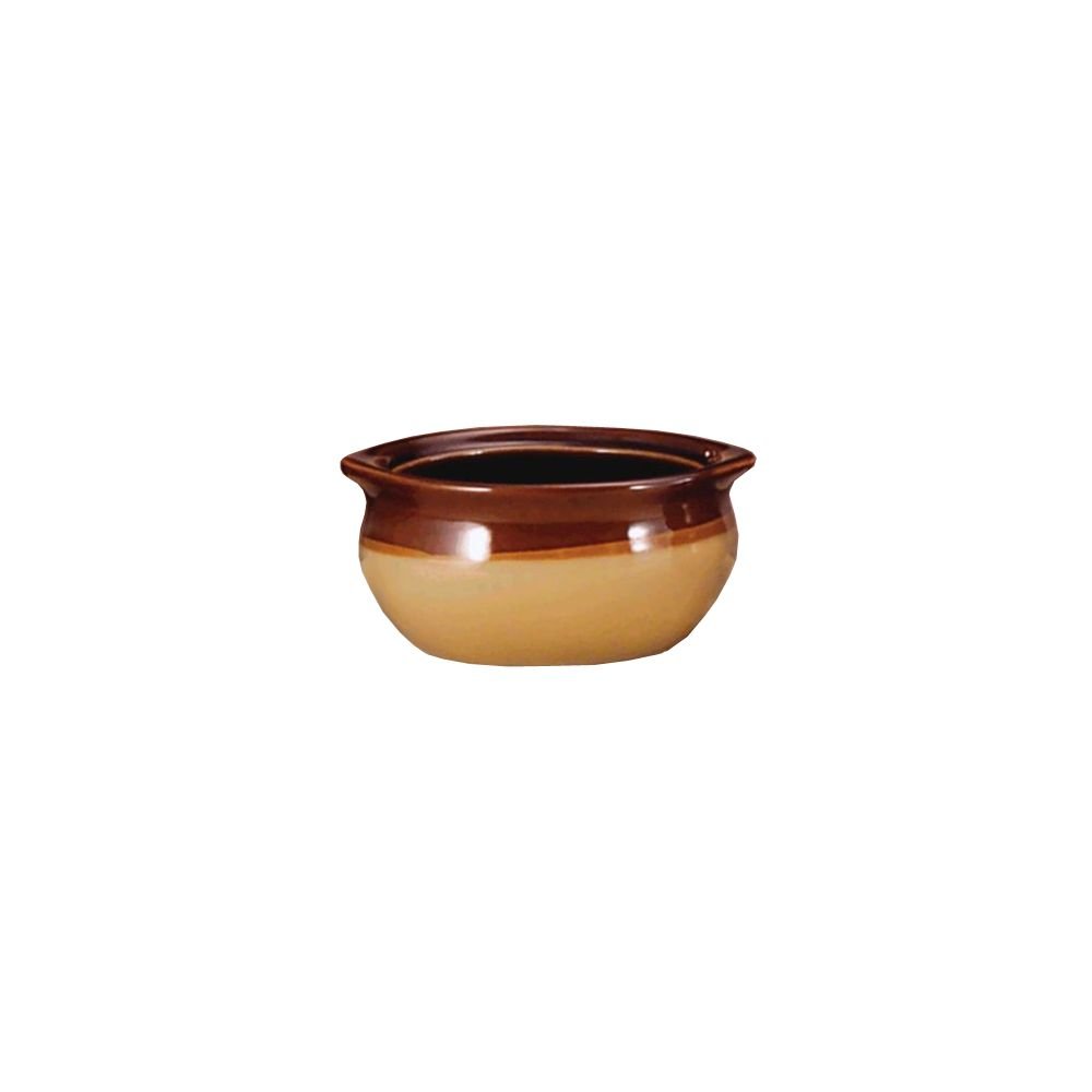 ITI OSC-15 12 Oz Soup Crock with Lid - White & Caramel Set of 48 - Perfect for Restaurants, Catering & Meal Prep - Microwave & Dishwasher Safe Soup Bowls