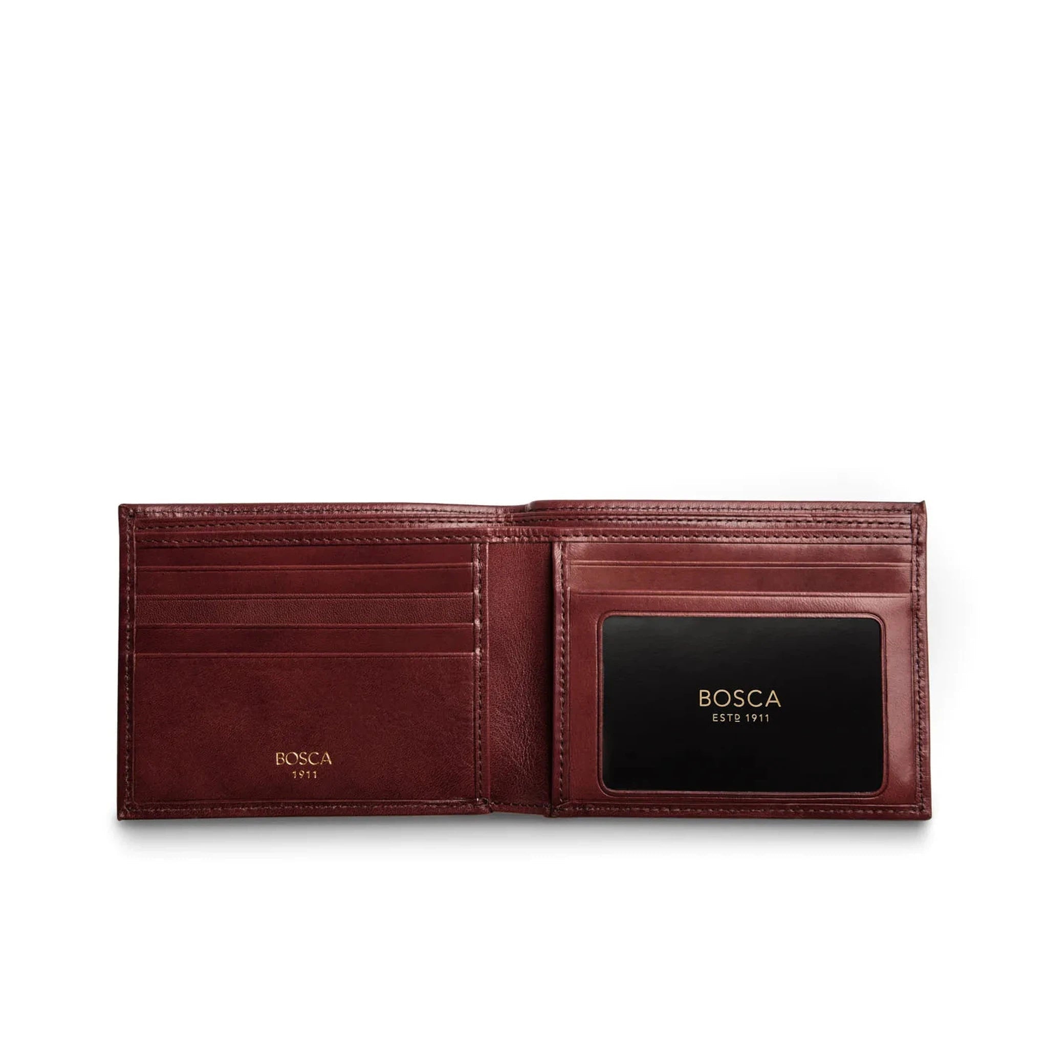 Bosca Genuine Leather Executive ID Wallet - Premium RFID Blocking Business Card Holder for Men & Women - Perfect for Office, Travel, and Everyday Use