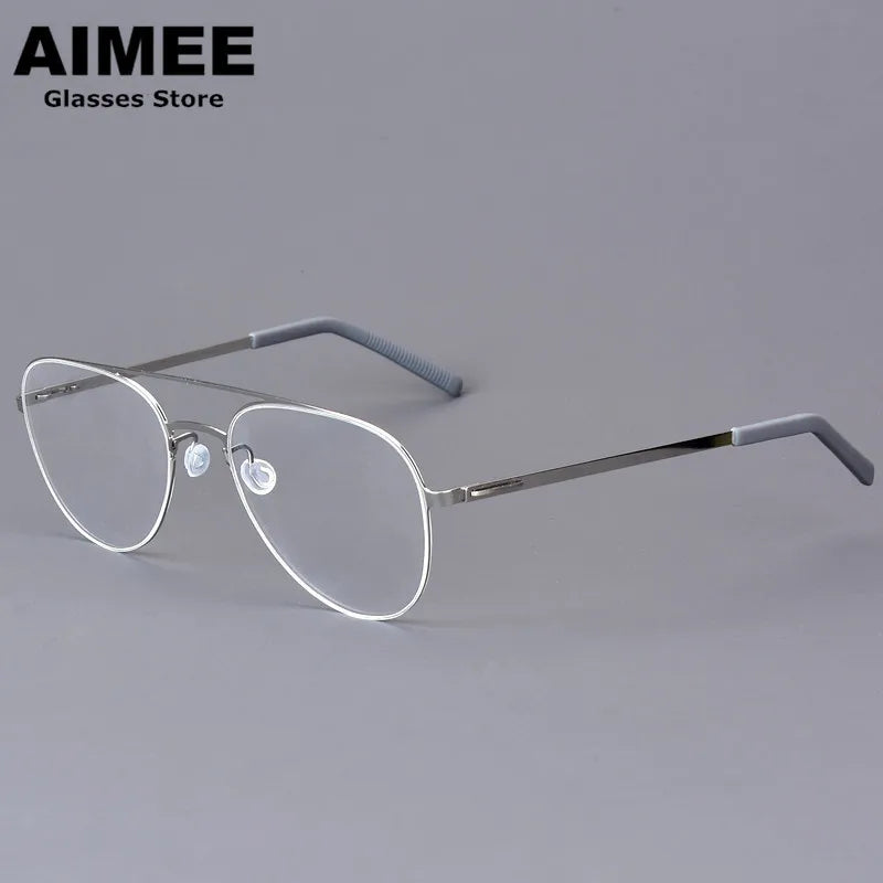 Aimee Women's Full Rim Oval Titanium Double Bridge Eyeglasses 99805 - Lightweight & Durable Eyewear for Work, Reading & Fashion