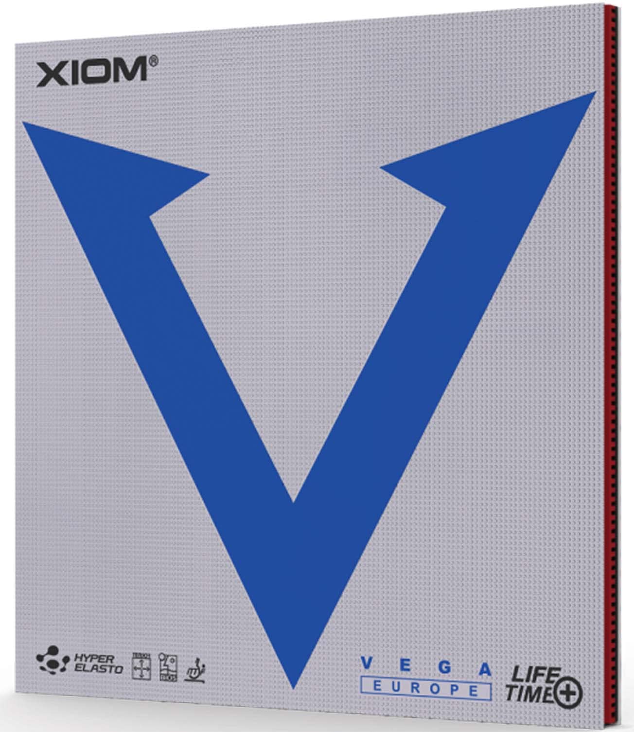 XIOM Vega Europe Table Tennis Rubber - Original Packaging, Red (Size: Choose Your Option) - Perfect for Spin & Speed in Competitive Matches