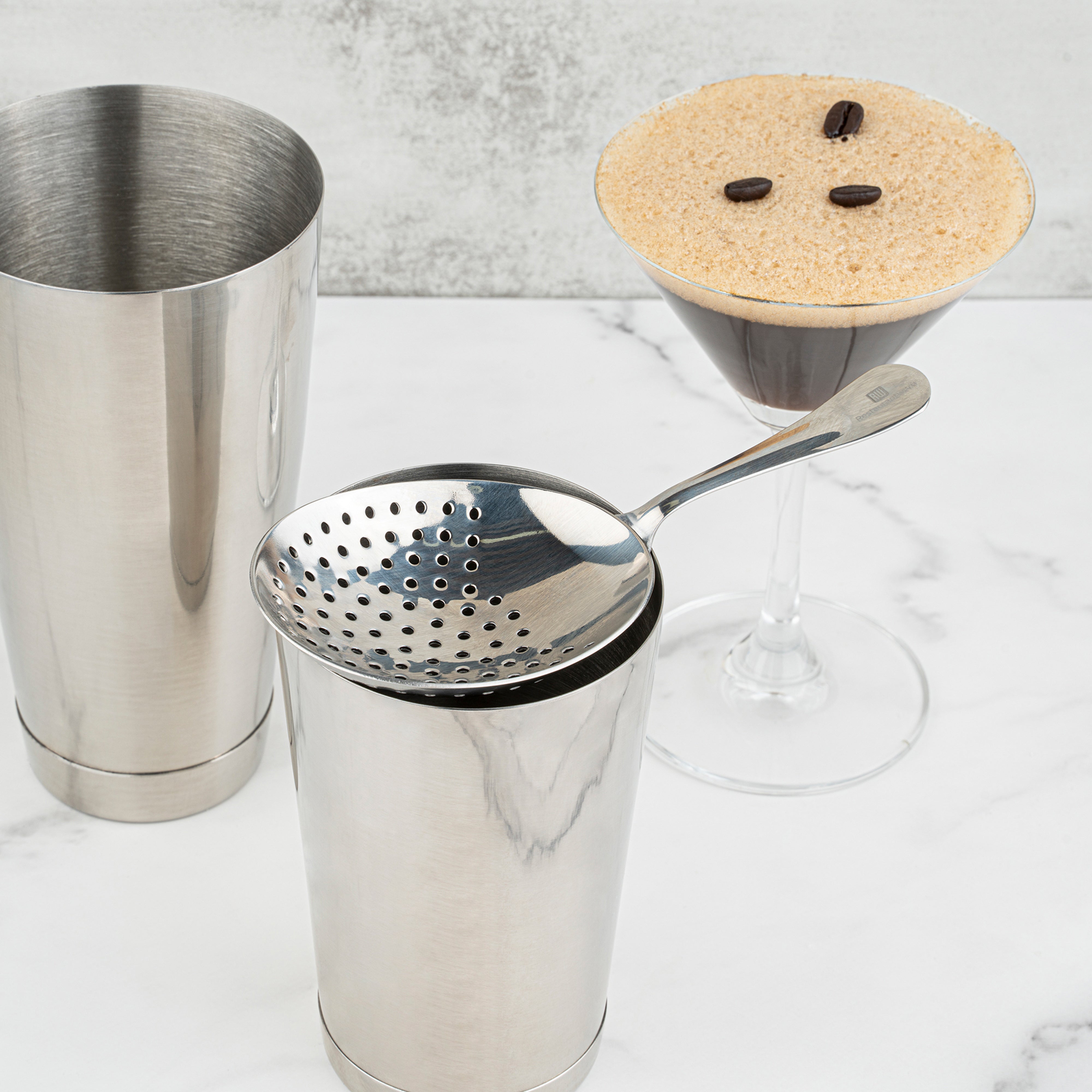 Premium Bar Lux Stainless Steel Julep Strainer - 6.5