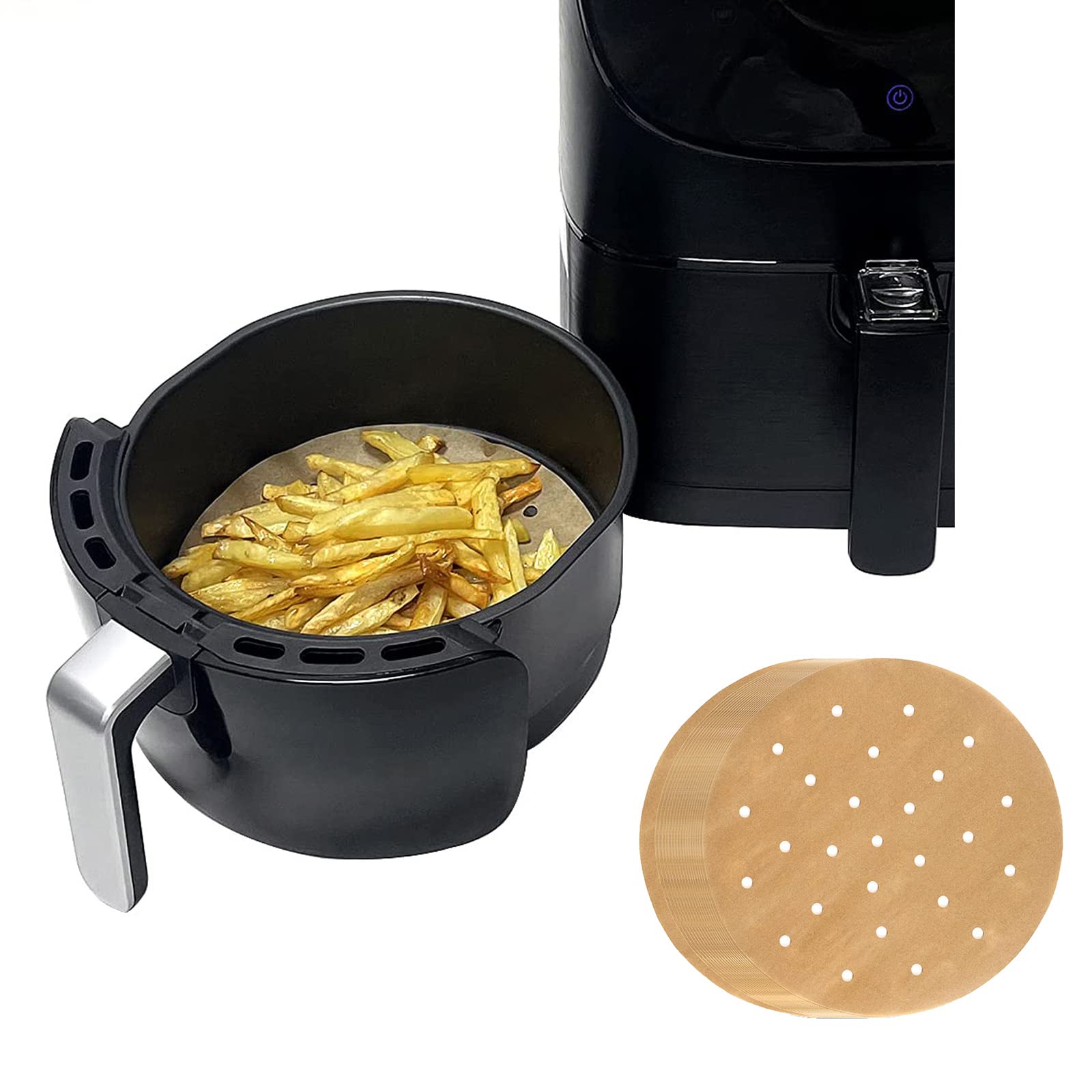 Jeweli Square Air Fryer Parchment Paper - 18cm High Temperature Resistant Baking Sheets for Air Fryers, Ovens & Grills | Perfect for Cooking, Roasting, Steaming & Baking Cookies | Non-Stick & Safe for Food Contact