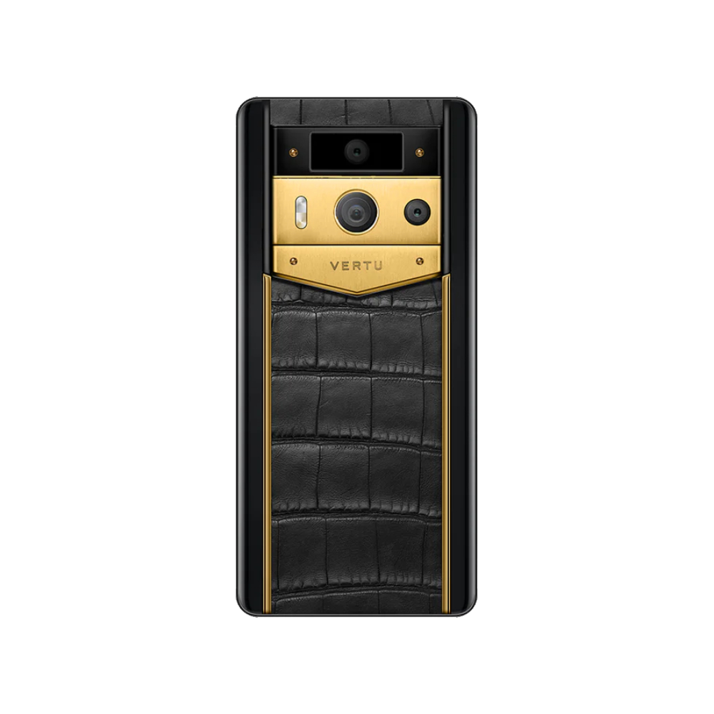 METAVERTU 2 Luxury Custom Alligator Skin Web3 AI Smartphone - 24K Gold & Matte Black Edition | Premium Crypto Phone for Business Executives & Tech Enthusiasts