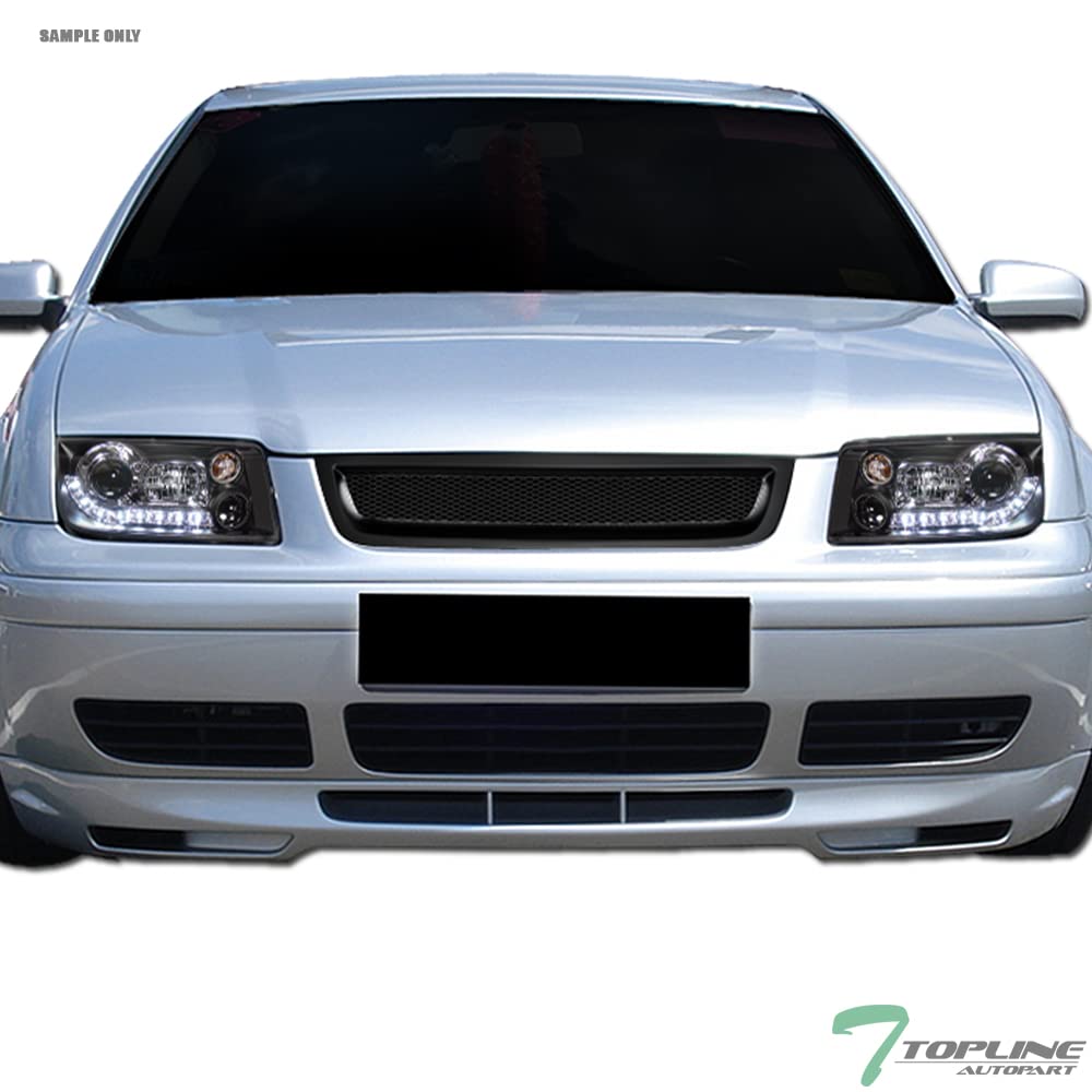 1999-2005 VW Jetta Bora MK4 Matte Black Aluminum Mesh Front Bumper Grille - Replacement Car Grill for Improved Airflow & Stylish Look - Perfect for Car Enthusiasts & Auto Upgrades