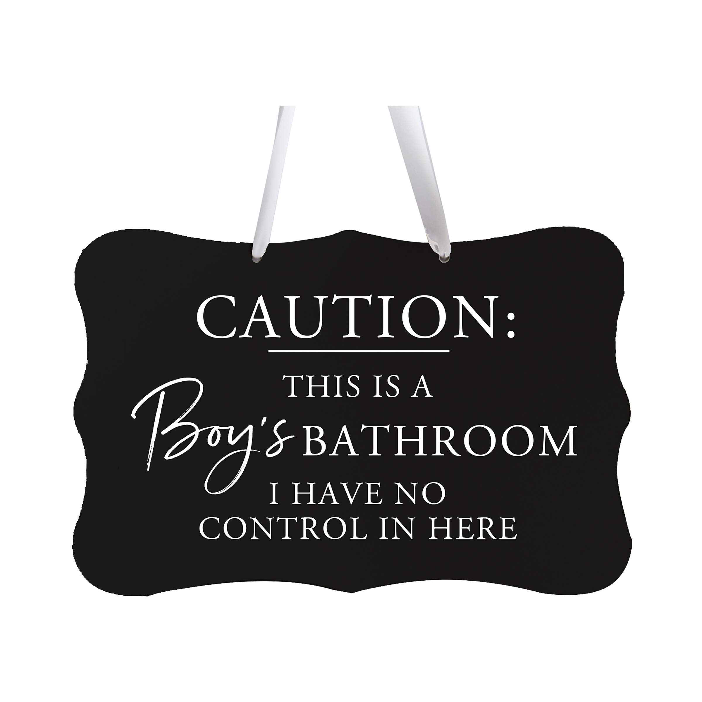 LifeSong Milestones Rustic Farmhouse Bathroom Signs - Funny Wooden Wall Decor with Inspirational Quotes for Men, Women & Kids - Modern Farmhouse Bathroom Art for Home, Office or Cabin (Black)