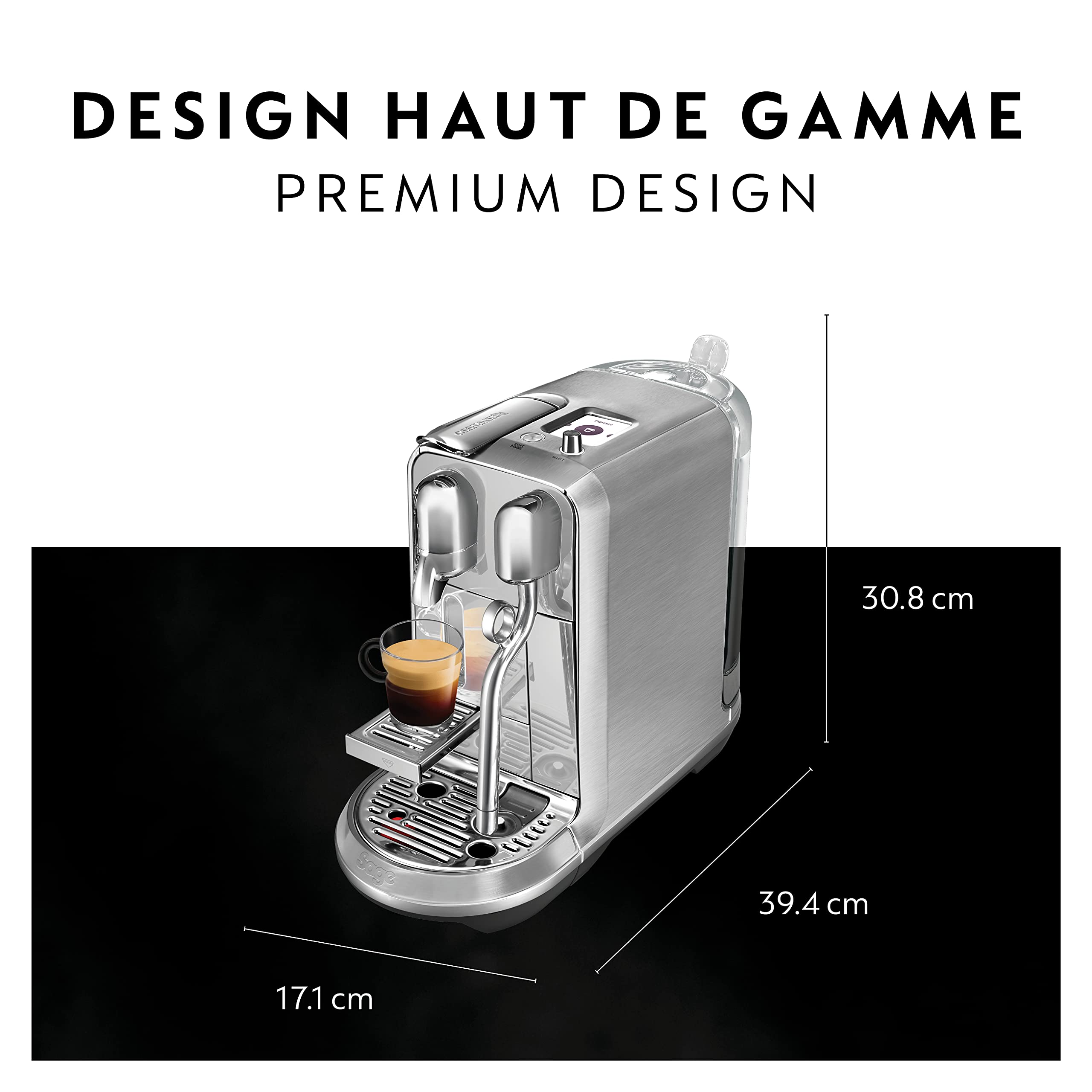Breville Nespresso Creatista Plus Espresso Machine - Brushed Stainless Steel BNE800BSSUSC with OriginalLine Capsules | Ristretto Intenso Dark Roast Coffee Pods for Home & Office Brewing