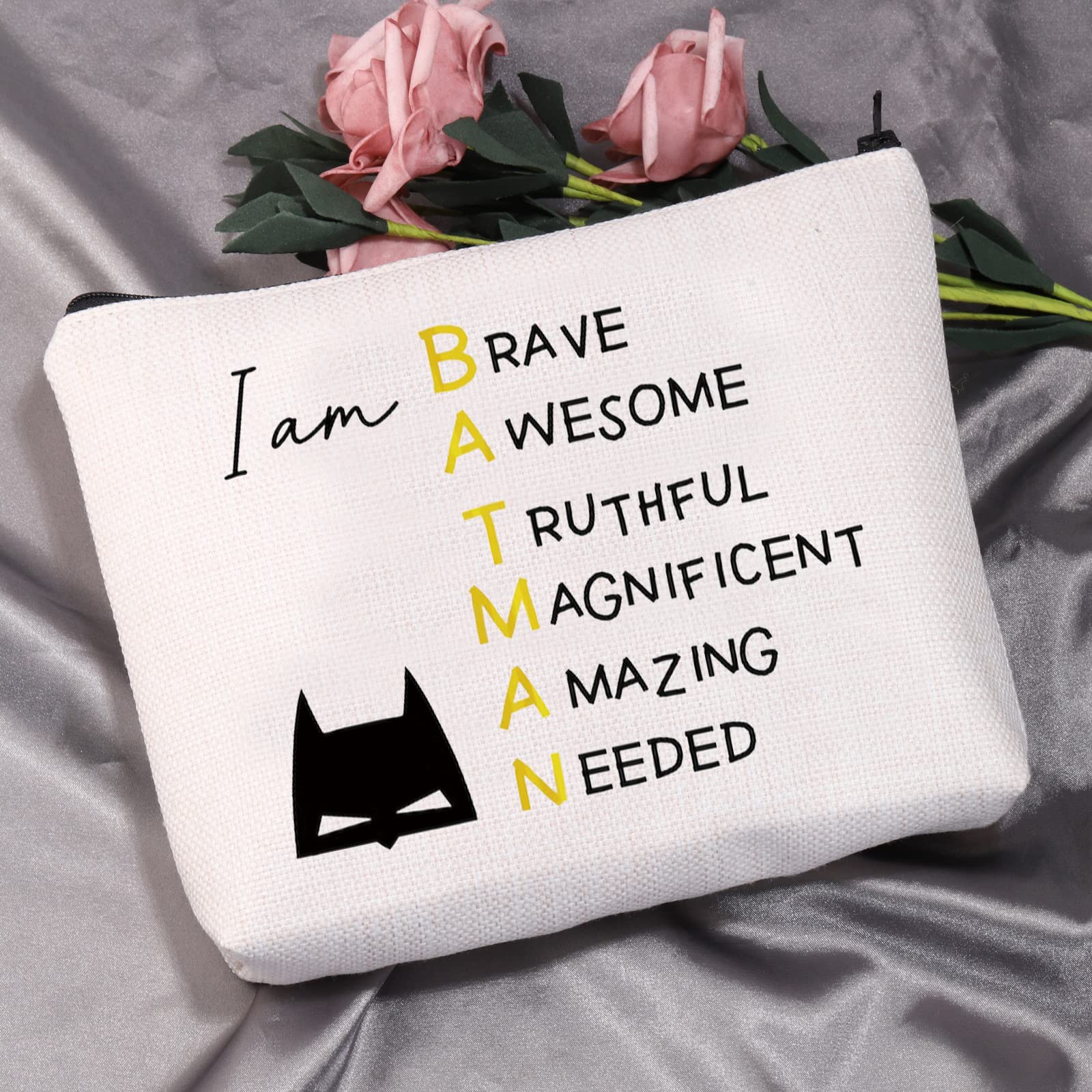 MEIKIUP Batman Inspired Cosmetic Bag - Movie Themed Makeup Pouch for Women & Fans - Perfect Gift for Bat Lovers, Cosplay & Comic Con Accessories