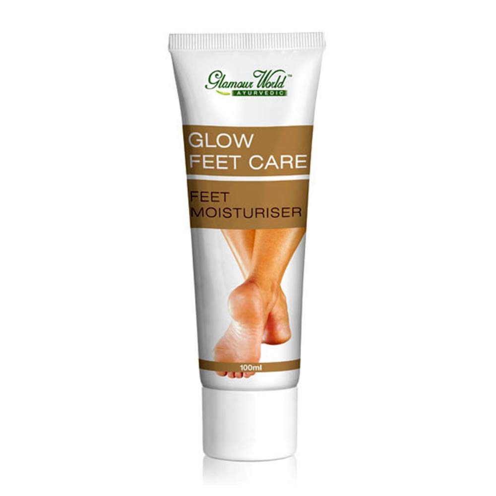 Glamour World Ayurvedic Glow Foot Cream - Natural Moisturizer with Neem, Basella & Rose Oil for Soft, Smooth Feet - Perfect for Pedicures, Dry Skin Relief & Night Foot Care