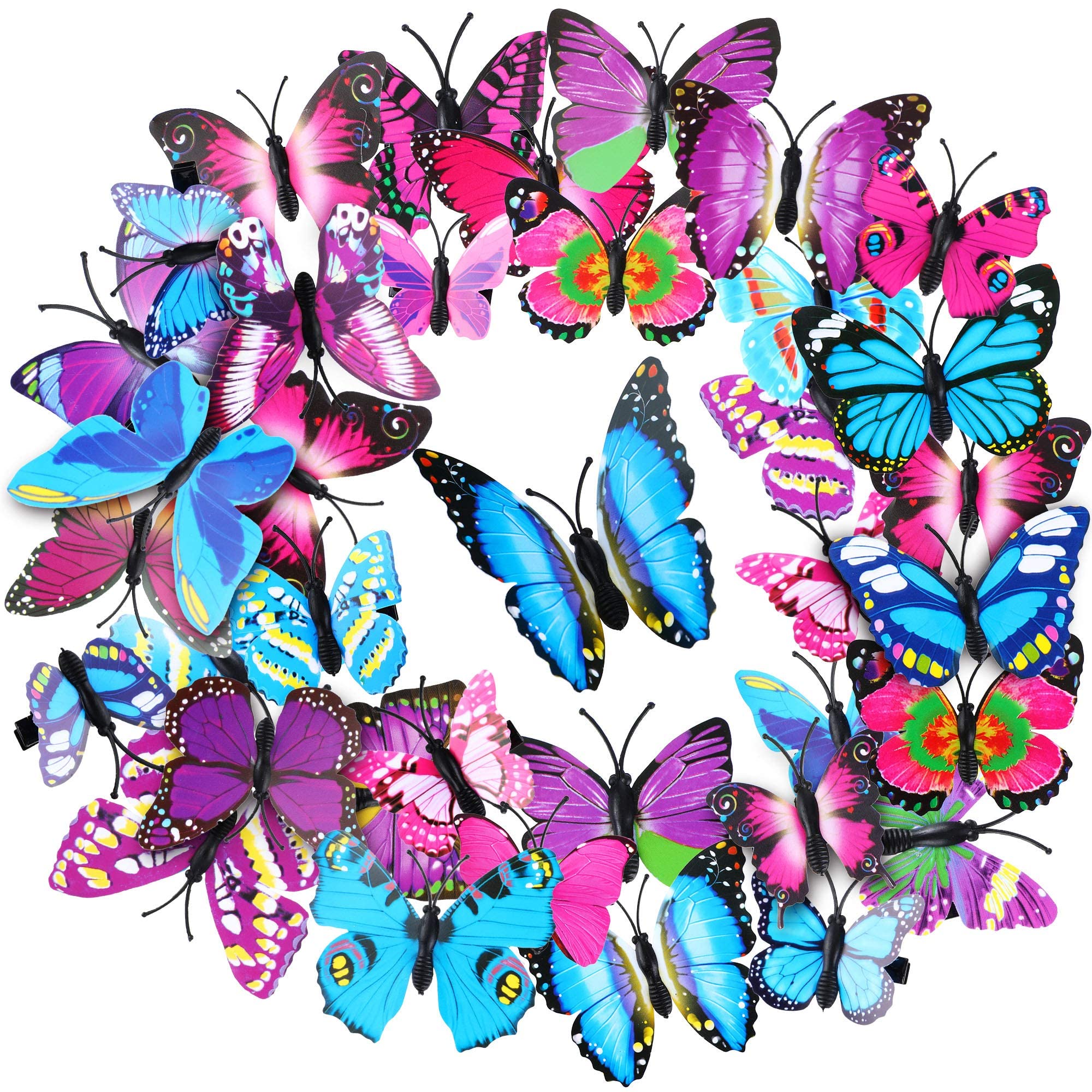 36Pcs 3D Butterfly Hair Clips for Girls - Colorful Toddler Hair Barrettes for Baby, Bridal & Halloween Party Favors - Cute Hair Accessories for Weddings, Birthdays & Special Occasions