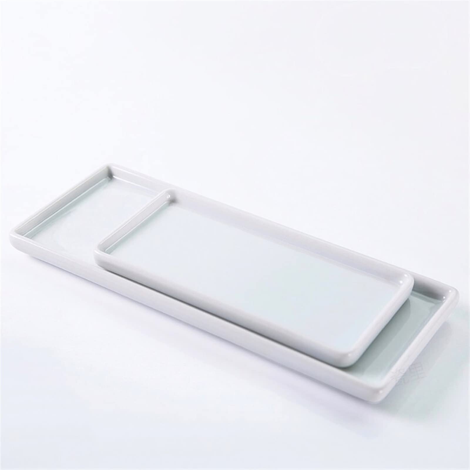 White Porcelain Rectangular Ceramic Tray - Small Bathroom & Jewelry Storage Organizer for Mouthwash Cups, Living Room Decor, Vanity Essentials (1pc) - Perfect for Home Organization & Gift Giving