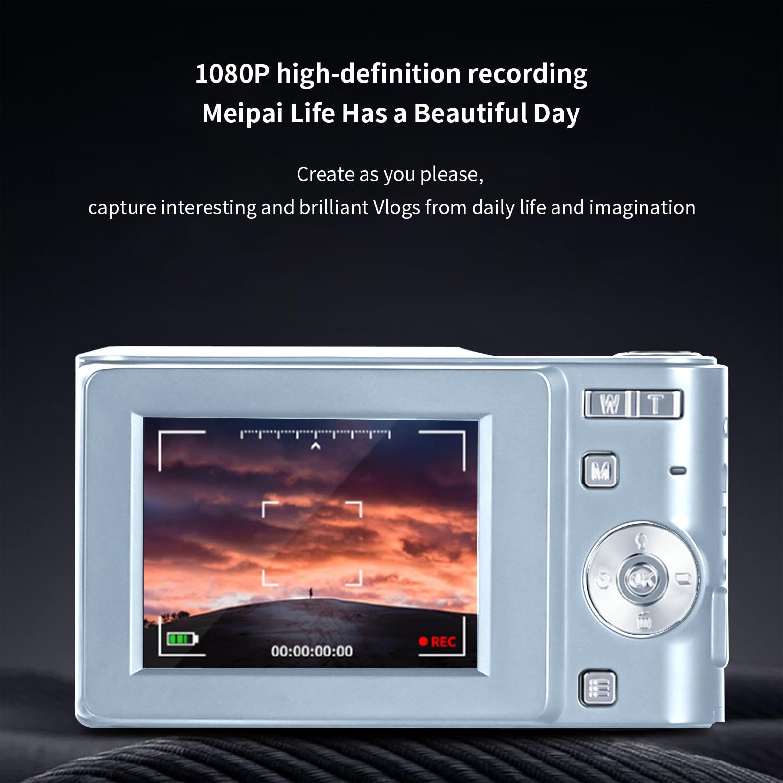 4K HD Digital Camera with 50MP Photos & 16x Zoom - Anti-Shake, Easy to Use Home Camera - Perfect for Travel, Vlogging, and Gift Giving