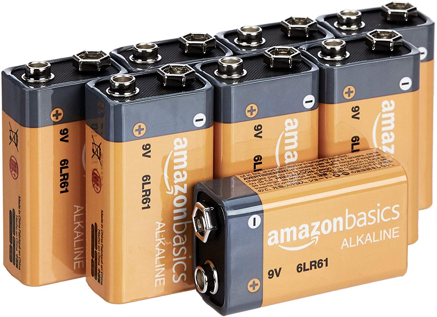 Amazon Basics 100-Pack AA High-Performance Alkaline Batteries & 8-Pack 9V Batteries - 10-Year Shelf Life, Long-Lasting Power for Toys, Flashlights, Remote Controls, Smoke Detectors and Electronics