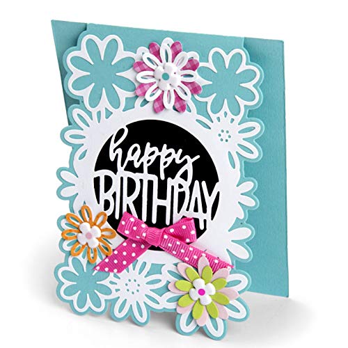Floral Happy Birthday DIY Craft Die Set for A2 Cards | Handmade Greeting Card Making Supplies | Perfect for Scrapbooking, Invitations & Paper Crafts