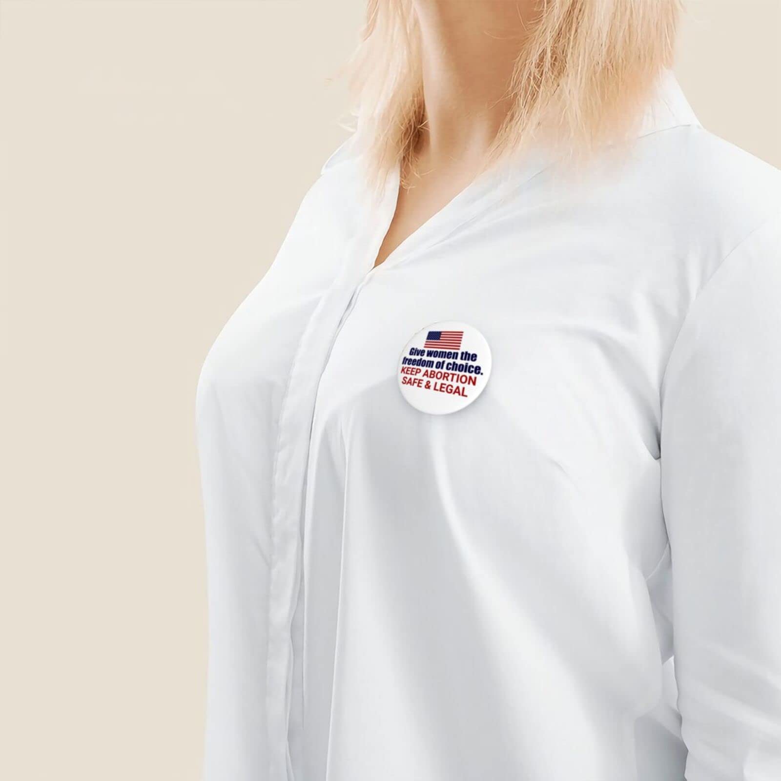 Pro Choice Women's Rights Button Pins - Feminist Round Badge for Roe v. Wade 1973 - Keep Abortion Safe and Legal in America - Perfect for Protests, Rallies, and Political Activism