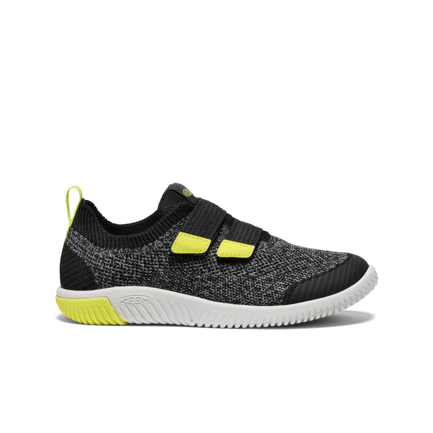 KNX Knit Double Strap Big Kids' Sneakers - Black/Evening Primrose | Comfortable & Stylish for School, Play & Everyday Wear