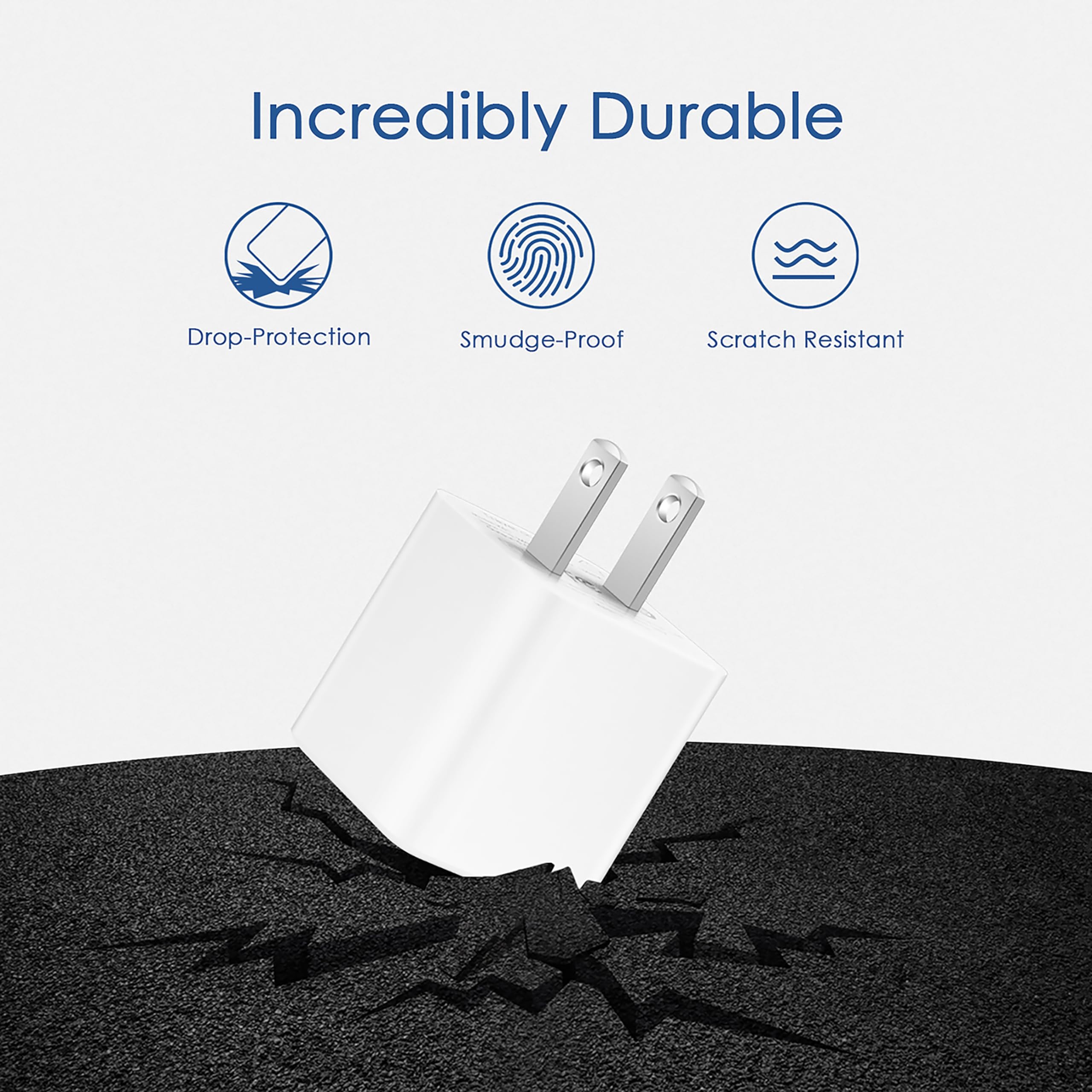 Fast Charging 5W USB to Lightning Cable 6Ft - 2 Pack Durable iPhone Charger with Wall Adapter for iPhone 14/13/12/11/X/8 Plus/XR/XS Max/SE & iPad - Perfect for Home, Office & Travel Charging Needs