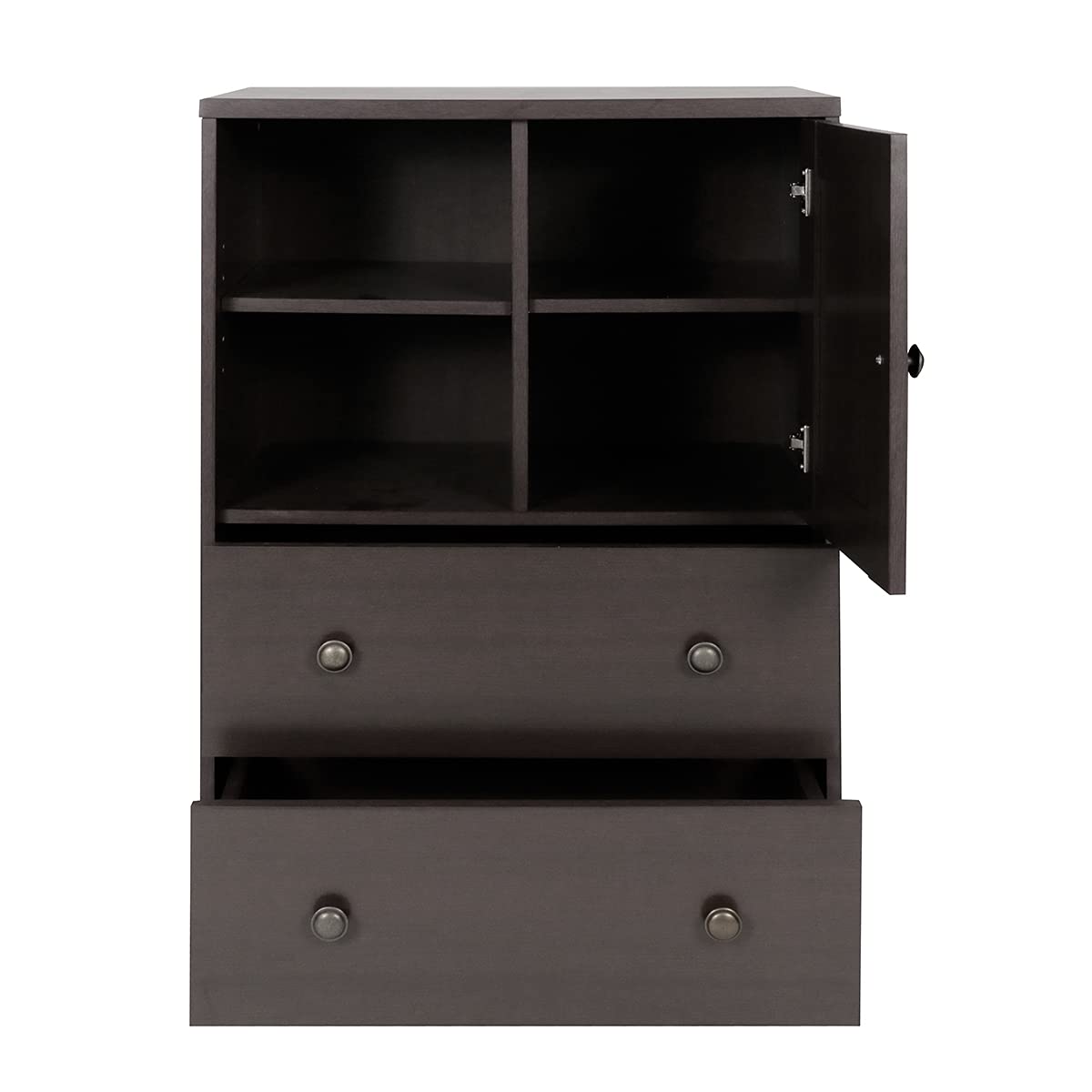 Modern 2-Drawer Storage Cabinet - Freestanding Bathroom & Floor Cabinet with Adjustable Shelf for Living Room, Office, Kitchen Organization - Dark Brown | Space-Saving Home & Bathroom Storage Solution