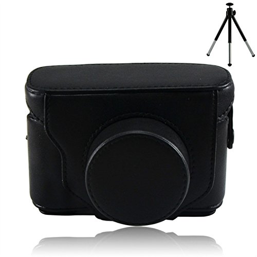 Premium PU Leather Camera Case for Fujifilm FinePix X10/X20 - Full Body Protection with Adjustable Shoulder Strap & Free Mini Tripod | Perfect for Travel, Hiking, and Everyday Photography