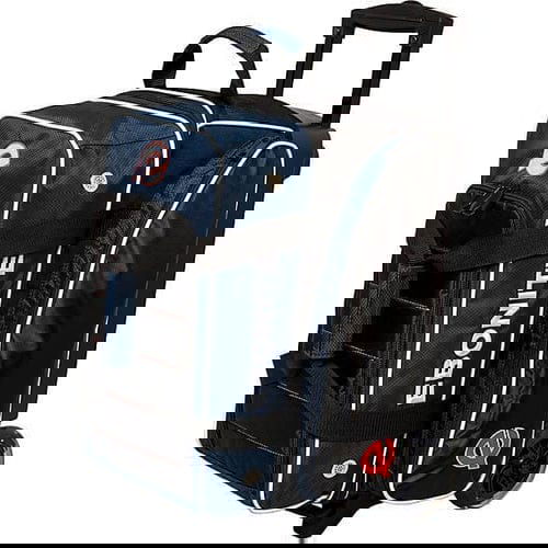 Ebonite Eclipse Double Roller Navy Bowling Bag - Heavy Duty Rolling Bowling Bag for Travel & League Play - Perfect for Bowlers & Tournaments
