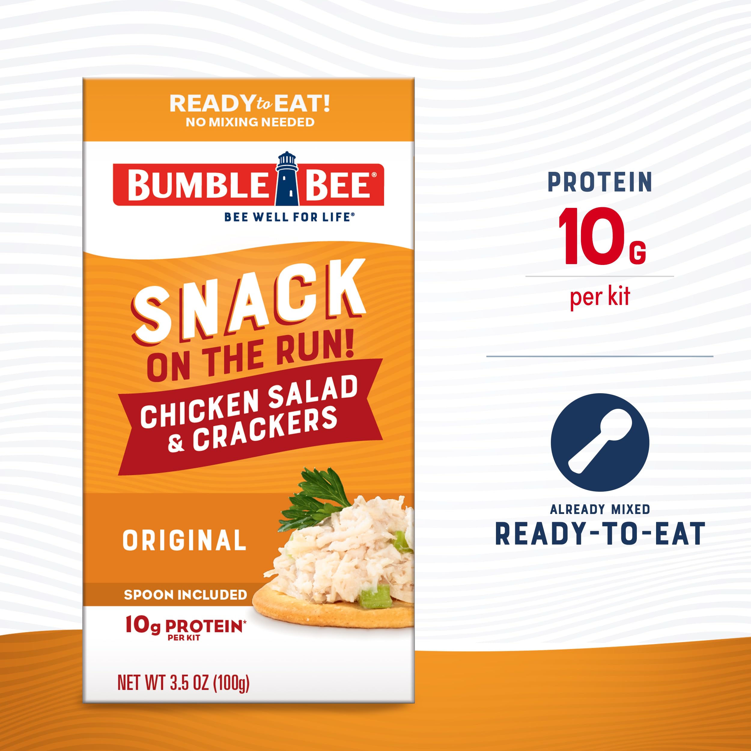 Bumble Bee Chicken Salad with Crackers Kit - 3.5 oz Ready-to-Eat Protein Snack | Shelf Stable, Includes Spoon | Perfect for Office Lunch, Road Trips & Outdoor Adventures
