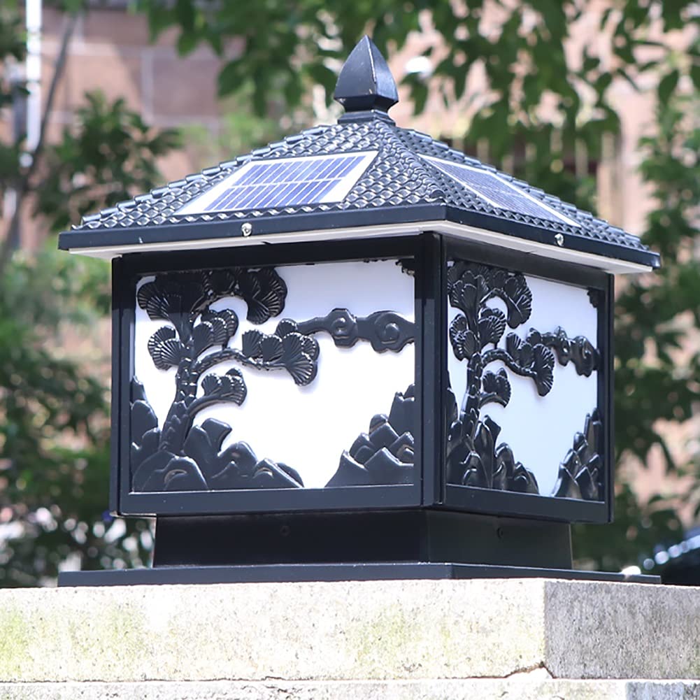 Solar Powered Outdoor Post Lights - Waterproof LED Garden Fence Pillar Lights for Patio, Yard & Driveway | Durable Solar Column Headlight for Wooden Posts & Decorative Landscape Lighting