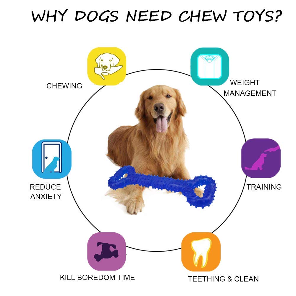 Durable 13-Inch Extra Large Dog Chew Toy - Bone-Shaped Aggressive Chewer Tug Toy with Convex Design for Medium & Large Dogs | Teeth Cleaning & Dental Health | Perfect for Playtime, Training & Stress Relief