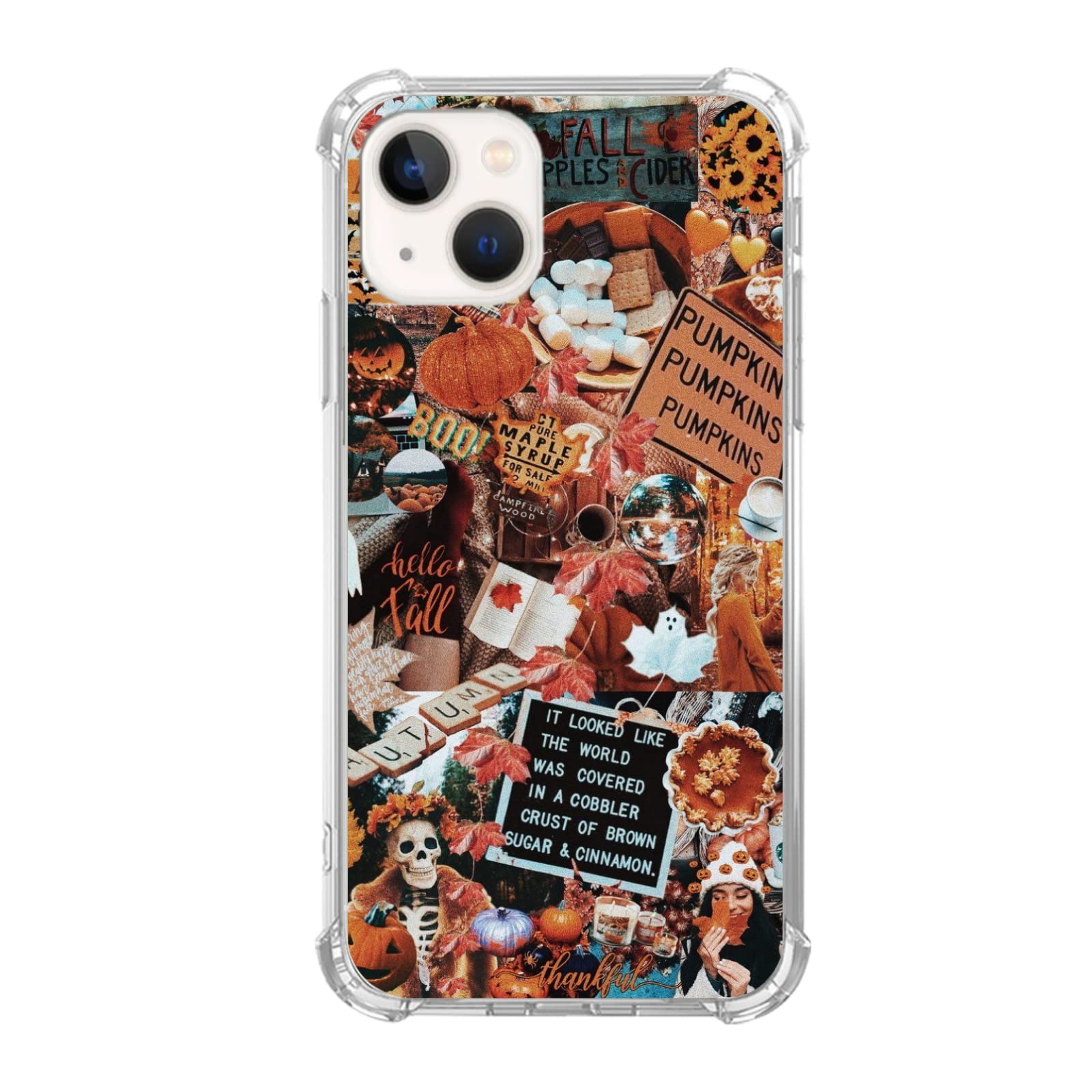 Trendy Aesthetic Fall Pumpkin Phone Case for iPhone 13 - Cute Halloween Protective Cover with Unique TPU Bumper Design - Perfect Gift for Women & Girls | Great for Autumn Season, Halloween Parties & Everyday Use