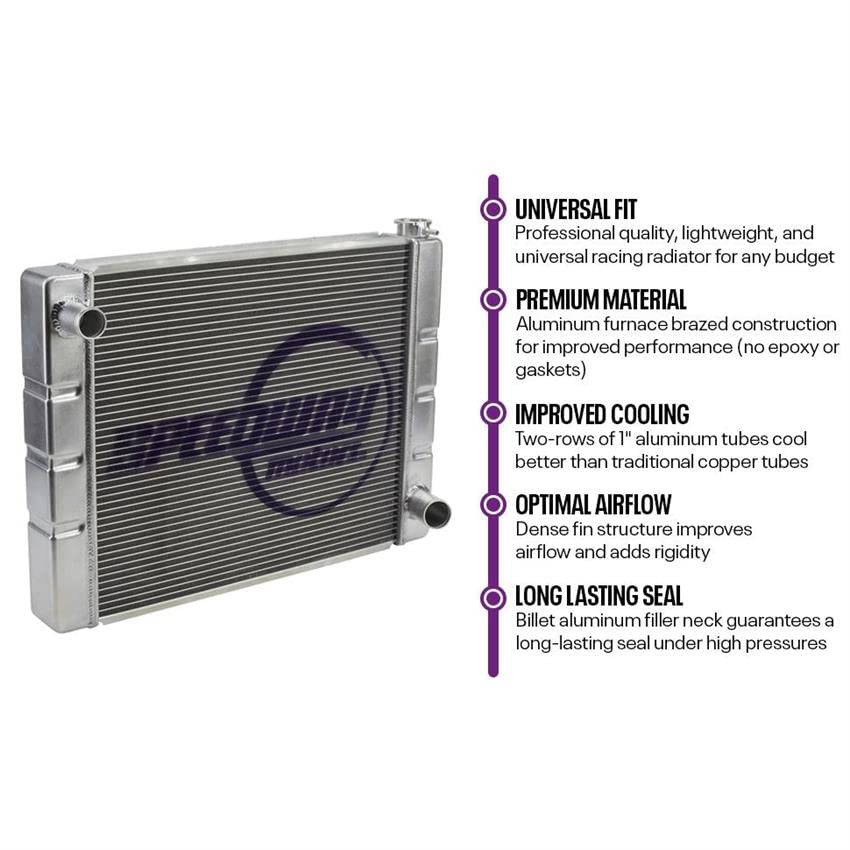 Universal Small Block Chevy Radiator Kit with Fan Shroud - 31 Inch Aluminum Cooling System for Chevy 350, 305, 327 Engines - Perfect for Street Rods, Hot Rods & Classic Car Restoration Projects