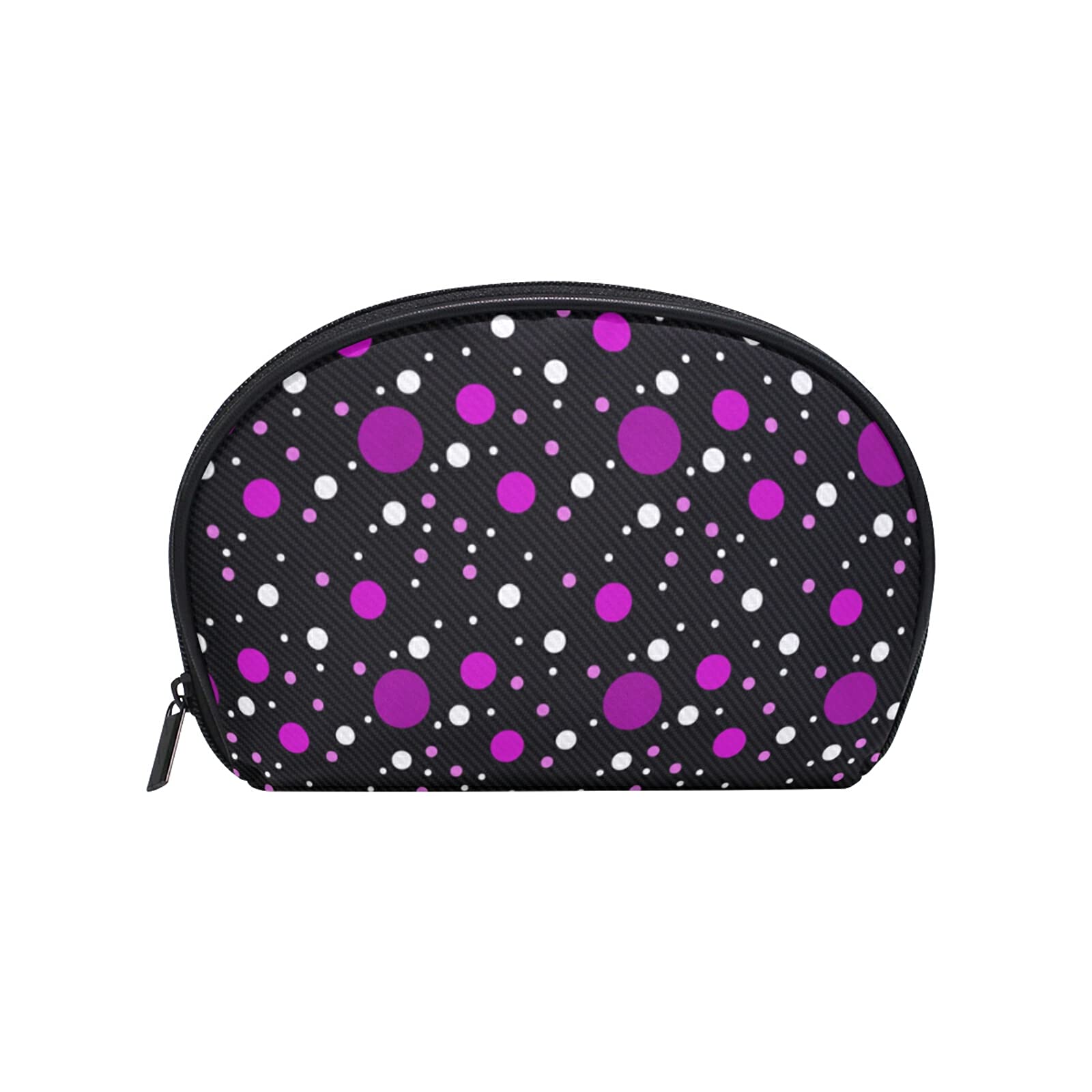 Pink and White Polka Dot Makeup Bag with Zipper - Travel Cosmetic Organizer Pouch for Women | Perfect for Travel, Gym, and Daily Beauty Essentials Storage