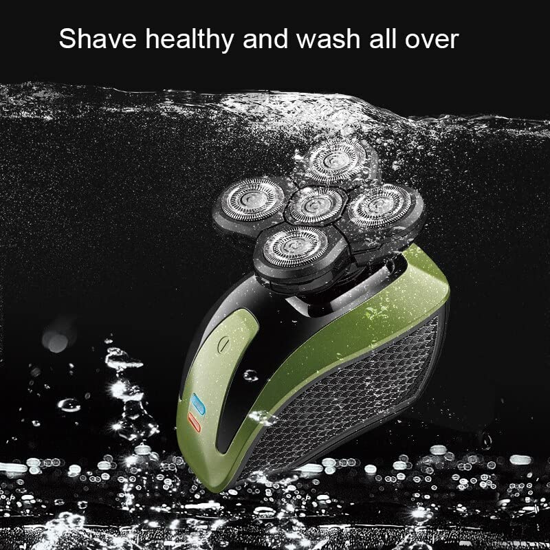 Professional 5-in-1 Rechargeable Electric Razor for Men - Waterproof Bald Shaver & Beard Trimmer Grooming Kit | Perfect for Travel, Home & Office Use