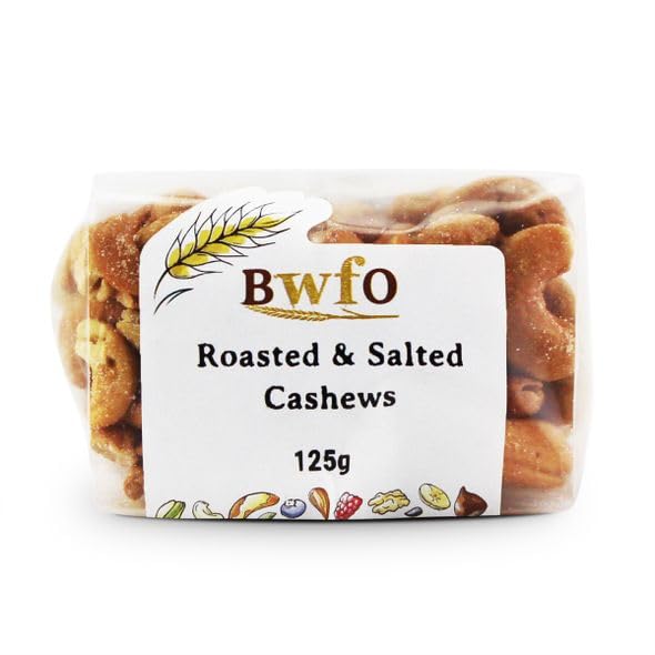 Organic Whole Cashew Nuts - Roasted & Salted, 125g | Premium Quality Snacks for Healthy Eating, Parties & Gifts | Non-GMO, Gluten-Free Nut Treats