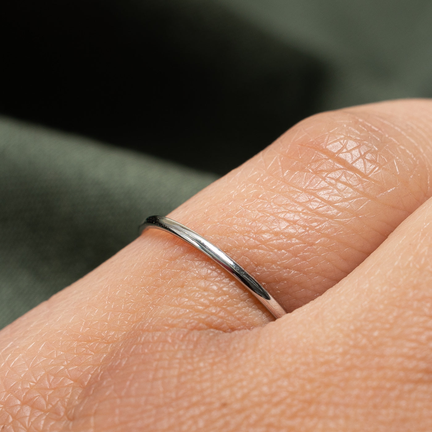 14K White Gold Plain Wedding Band Ring - 1.08mm Thin Width - Size 6 - Perfect for Engagement, Anniversary & Everyday Wear
