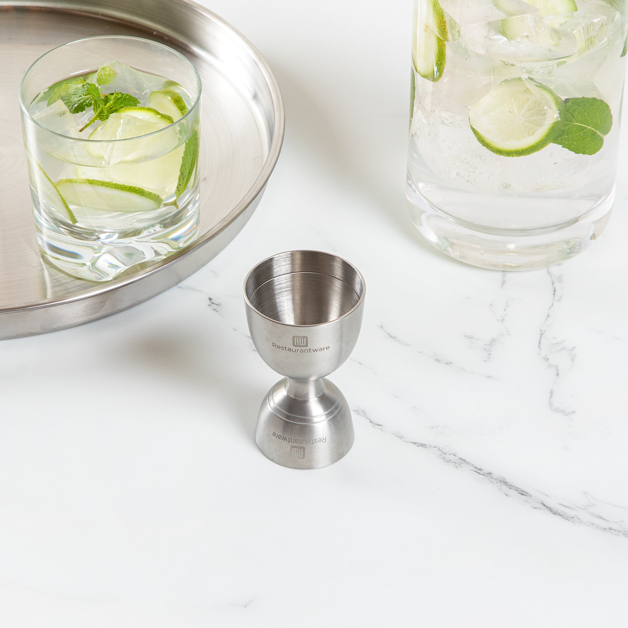 Premium 1 oz & 2 oz Stainless Steel Jigger for Cocktails - Bar Lux Professional Measuring Cup for Negroni, Martini, Whiskey - Perfect for Home Bars & Mixology (1 Count Box)