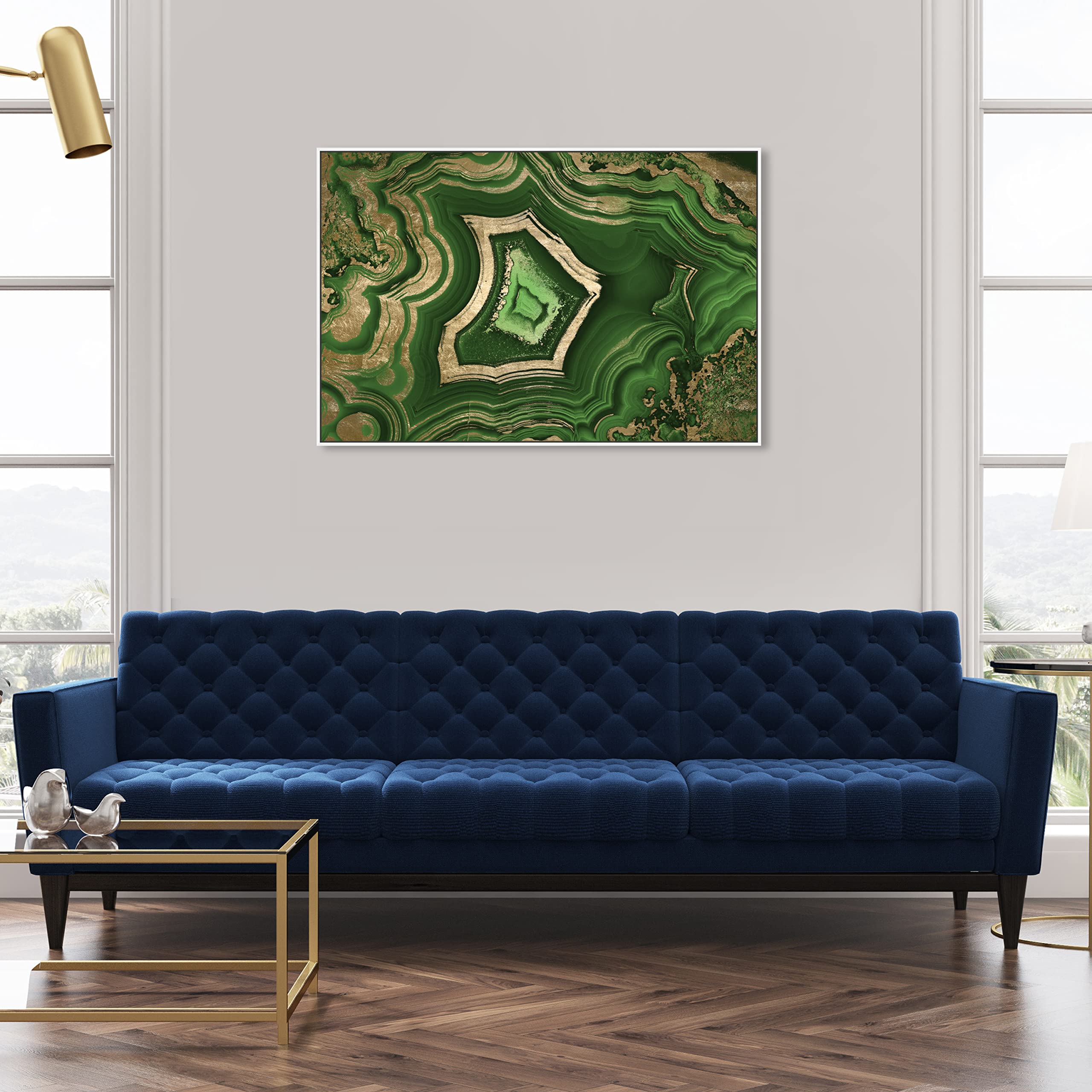 Oliver Gal Abstract Modern Large Canvas Wall Art - Dreaming About Emerald Green & Gold Ready to Hang Home Decor (30x45 Inches) for Living Room, Bedroom & Office | Contemporary Wall Decor for Modern Interiors