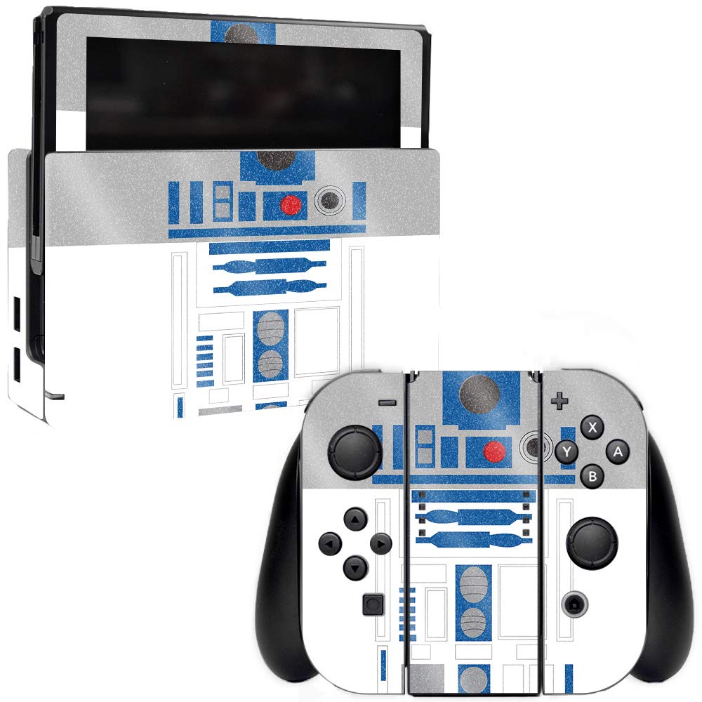 MightySkins Glossy Glitter Skin Cover for Nintendo Switch - Cyber Bot Design | Protective & Durable High-Gloss Vinyl Decal | Easy to Apply, Remove & Change Styles | Made in USA | Perfect for Gaming Protection & Customization (GL-NISWI-Cyber Bot)