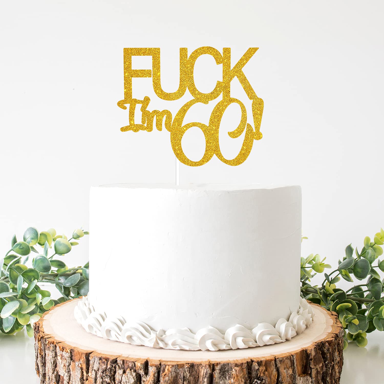 60th Birthday Cake Topper for Men - Gold Glitter Happy 60th Birthday Decorations - Cheers to 60 Years - Perfect for Retirement Parties & Milestone Celebrations