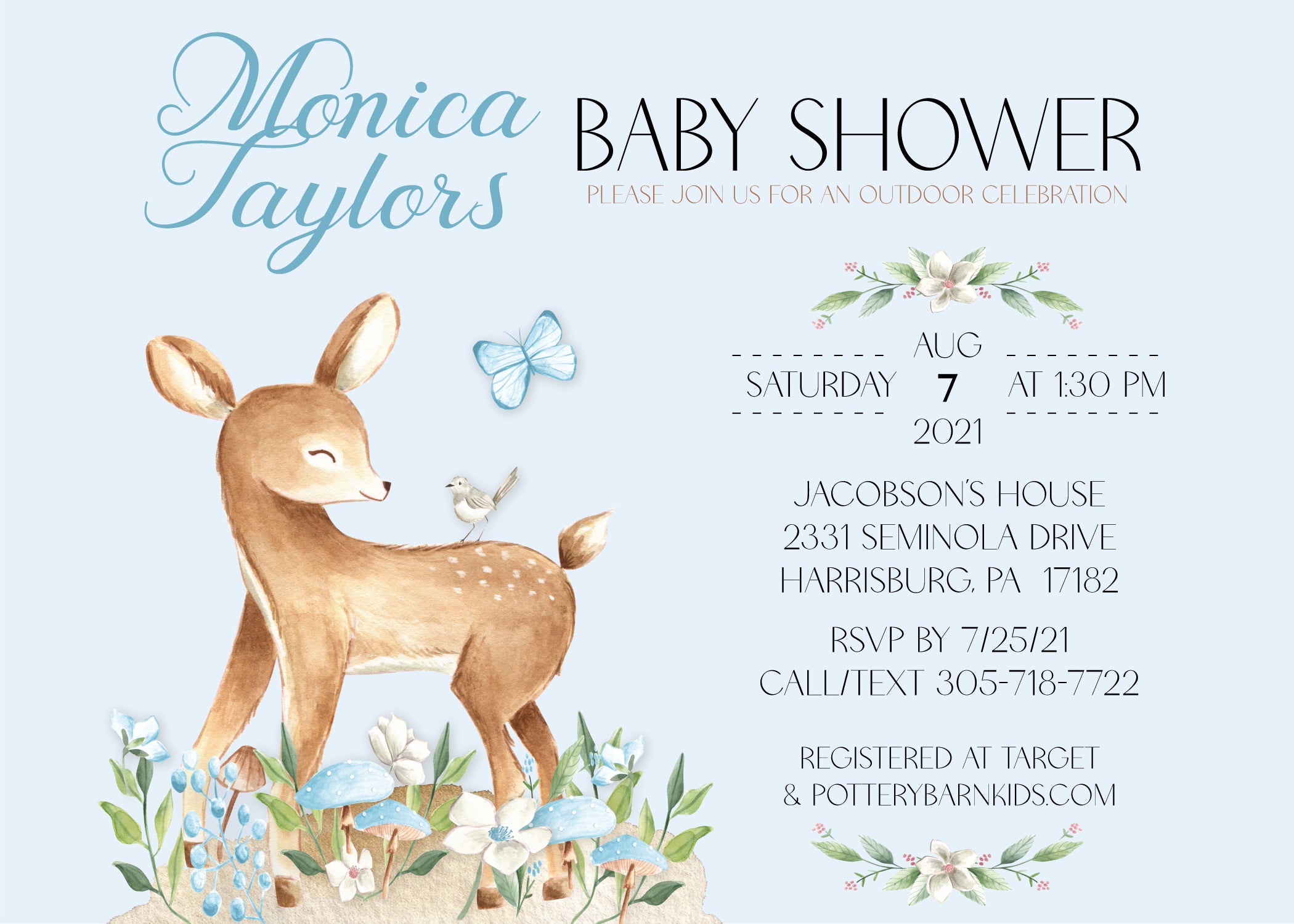 Deer Baby Shower Invitations - Woodland Theme Baby Shower Cards with Envelopes - Perfect for Gender Reveal, First Birthday & Nursery Decor