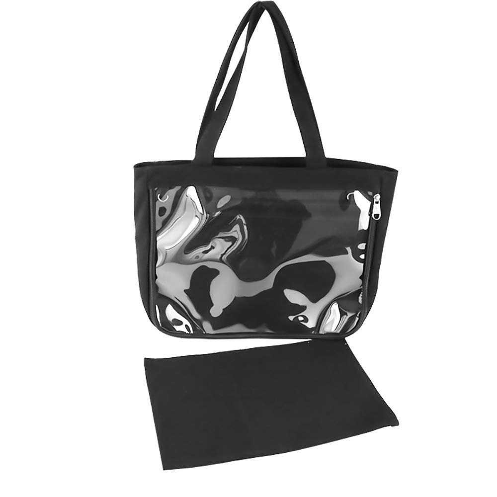 Clear Window Ita Tote Bag for Pins & Patches - DIY Customizable Shoulder Handbag for Cosplay, Anime Conventions & Everyday Use