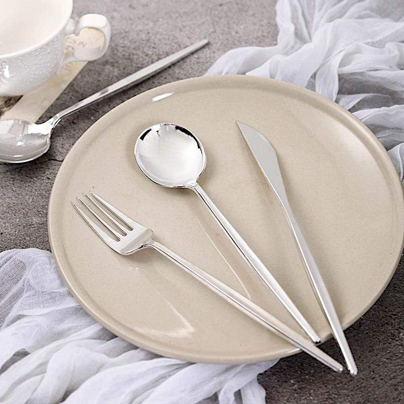 24-Piece Premium Plastic Cutlery Set - Disposable Spoons, Forks & Knives for Parties, Picnics & Outdoor Dining - BPA-Free Eco-Friendly Tableware
