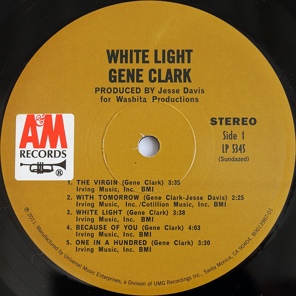 Gene Clark - White Light Vinyl LP Album (Reissue, Near Mint Condition) - Perfect for Vintage Music Collectors & Audiophiles