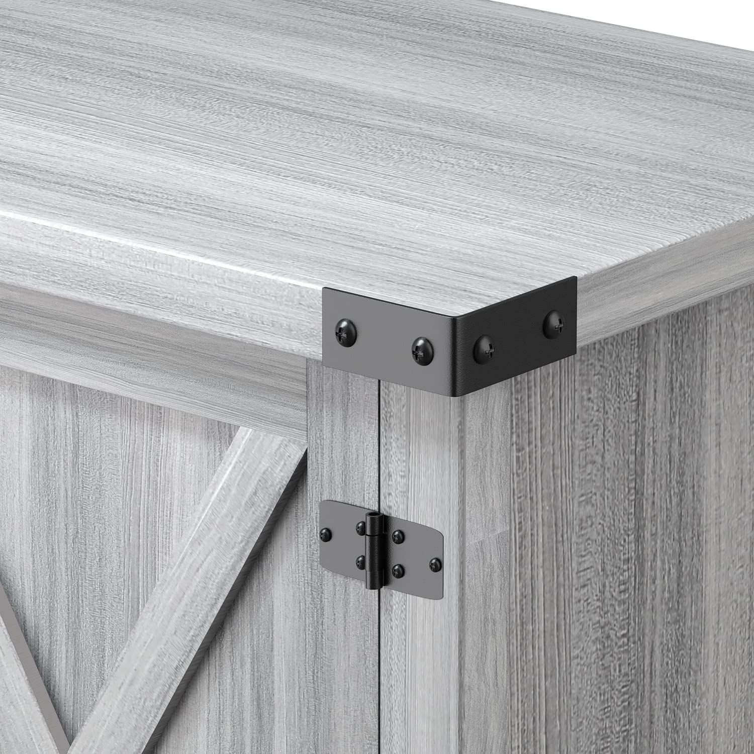 JUMMICO 65 Inch TV Stand - Farmhouse Style Entertainment Center with Double Barn Doors & Storage Cabinets, Media Console Table for Living Room & Bedroom (Grey) - Perfect for Rustic Home Decor & TV Organization